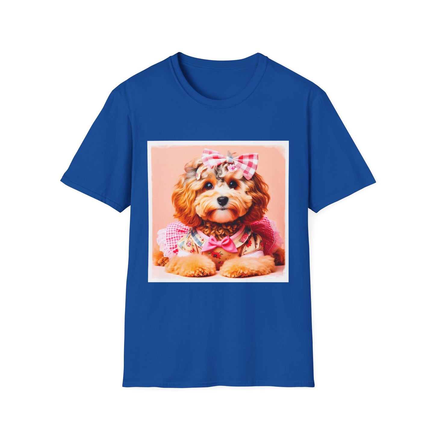 CockerPoo pretty pink bow t shirt T-Shirt Printify XS Royal