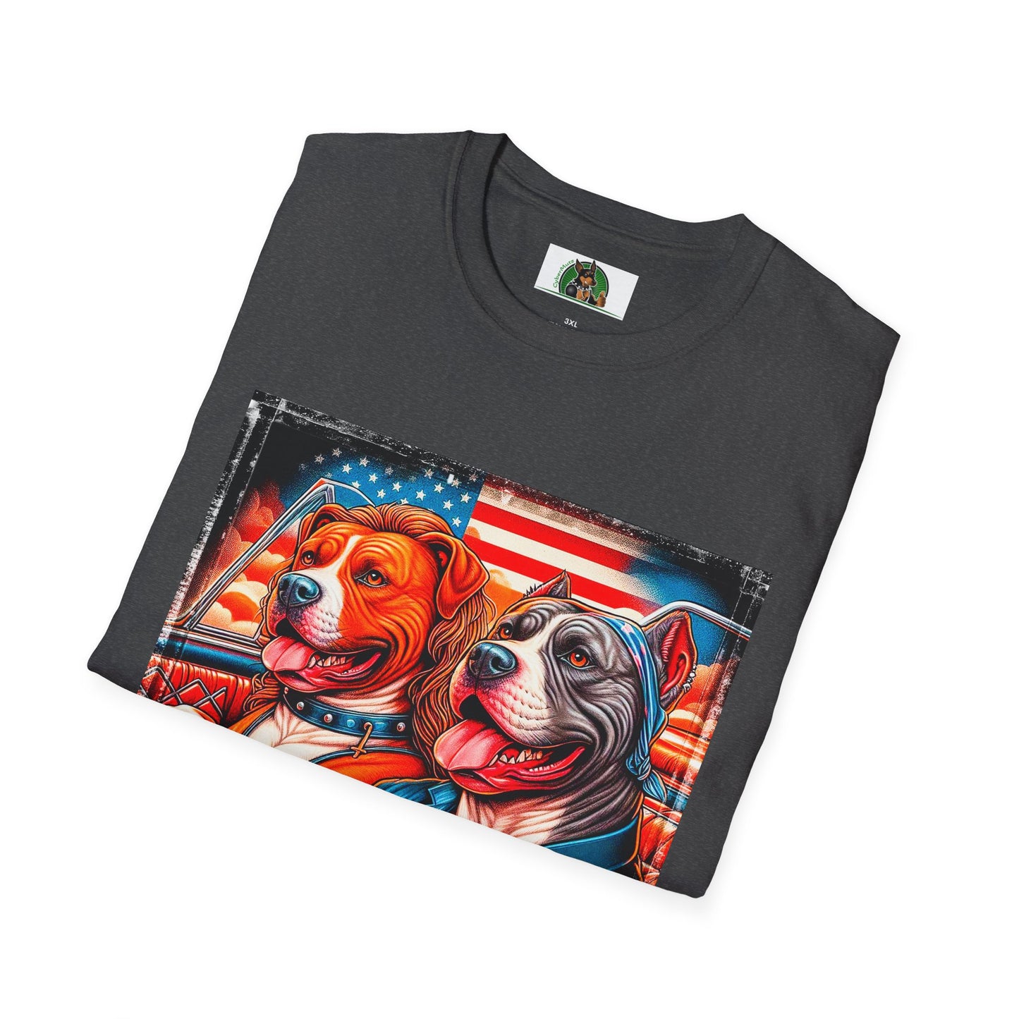 Wacky Pit Bull happy couple shirt T-Shirt Printify