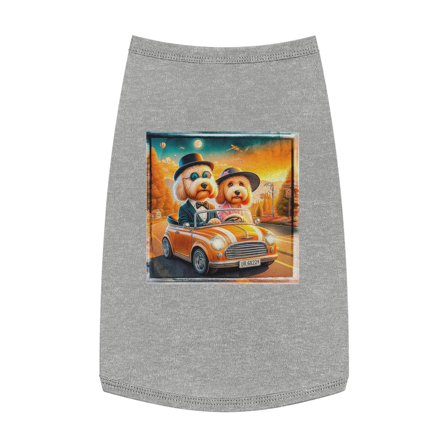 Wacky Pet Tank Golden Doodle fun couple Pets Printify L Heather
