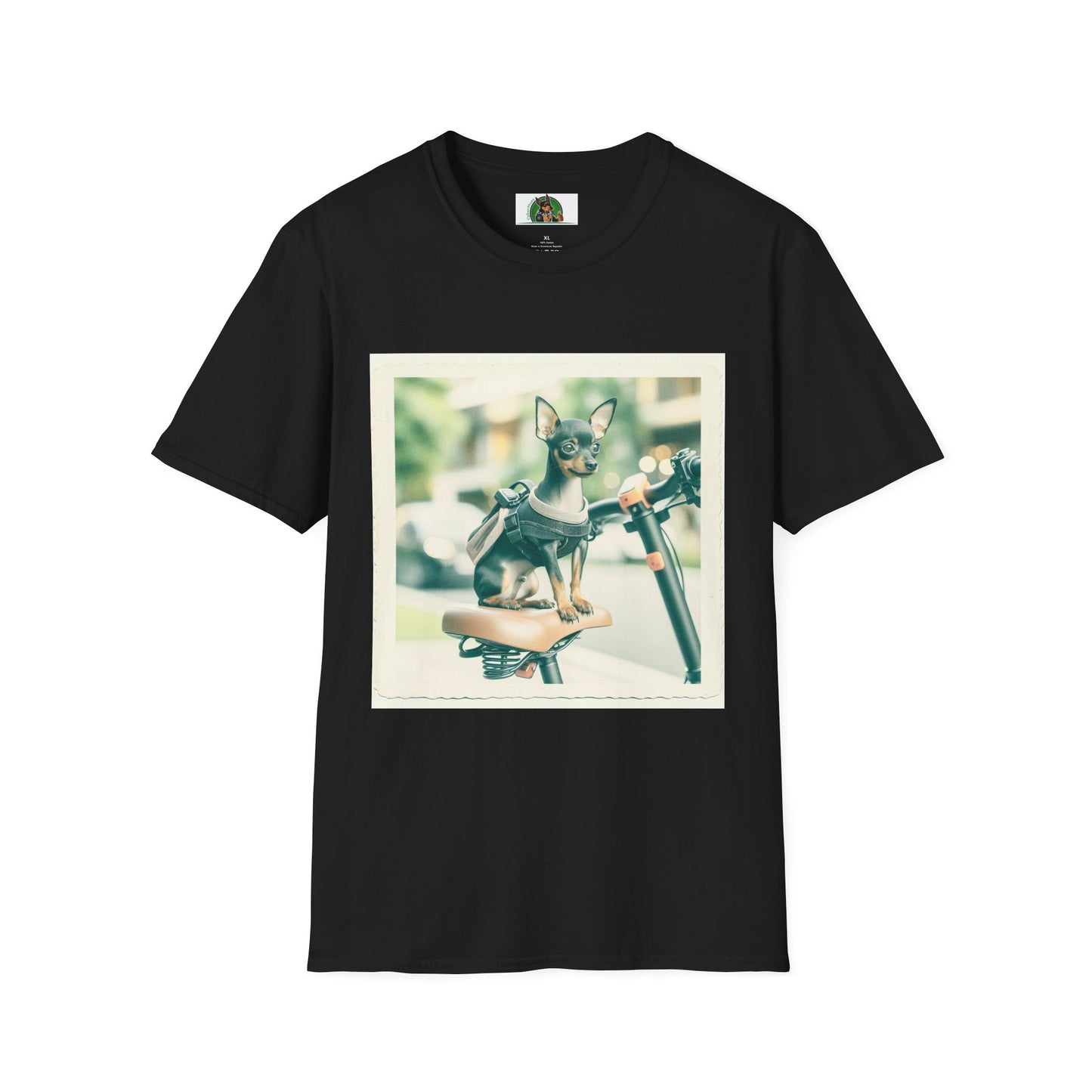 Min Pin T-Shirt scooter riding T-Shirt Printify XS Black
