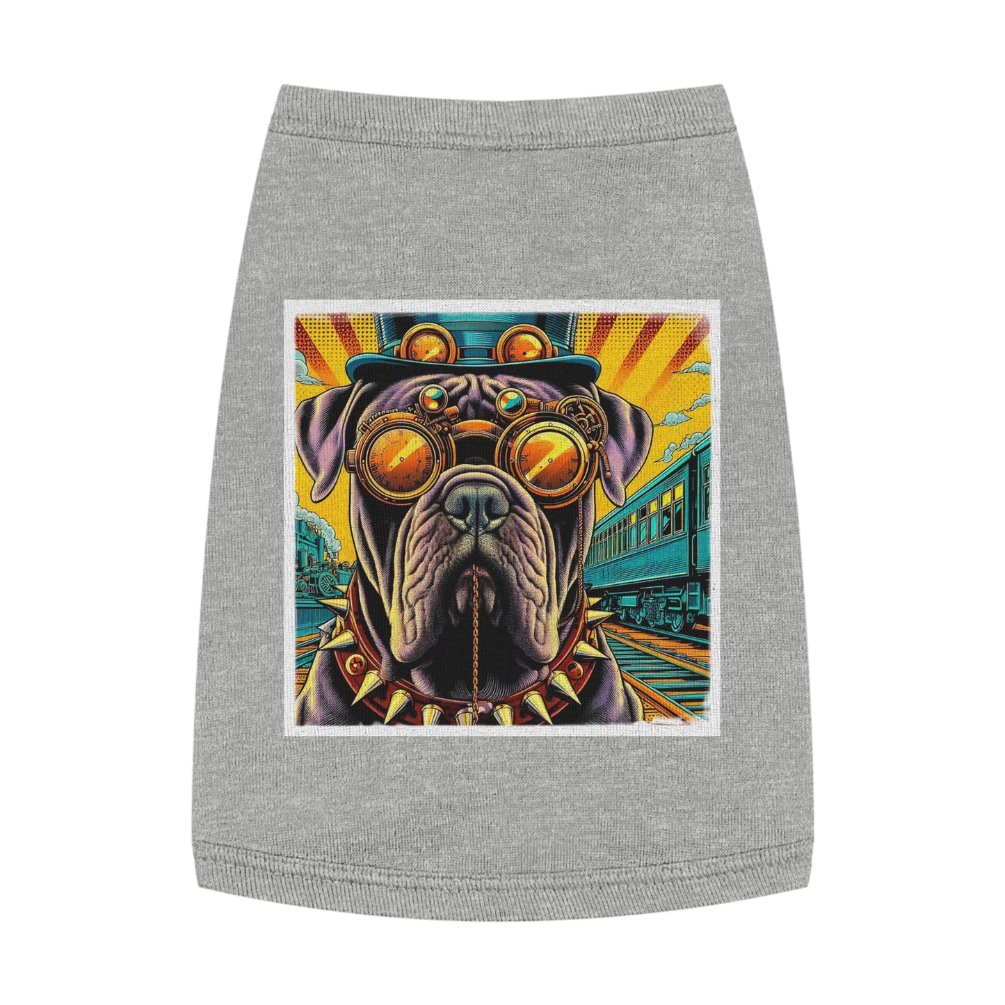 Pet Tank Top Cane Corso Spiked Collar Steampunk Dog Pets Printify M Heather
