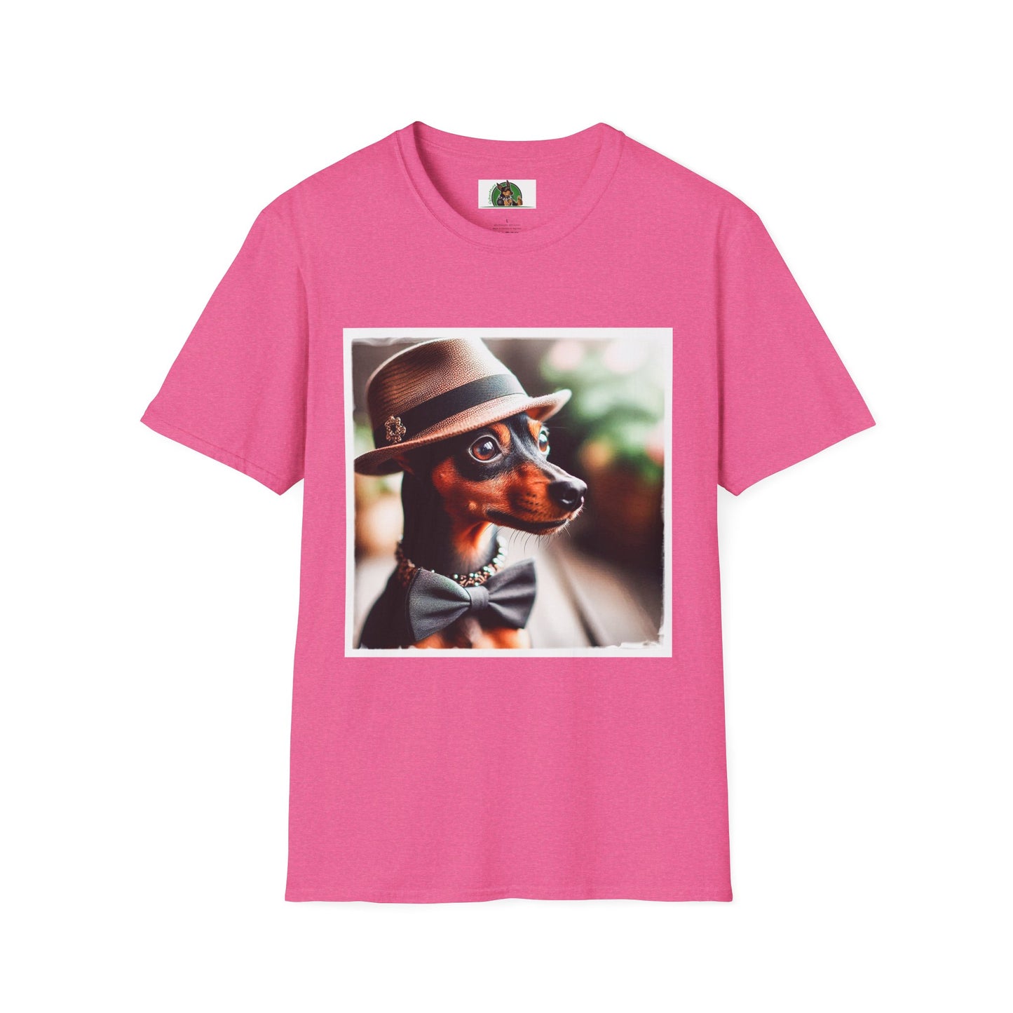 Min Pin T-Shirt handsome fellow T-Shirt Printify S Heather Heliconia