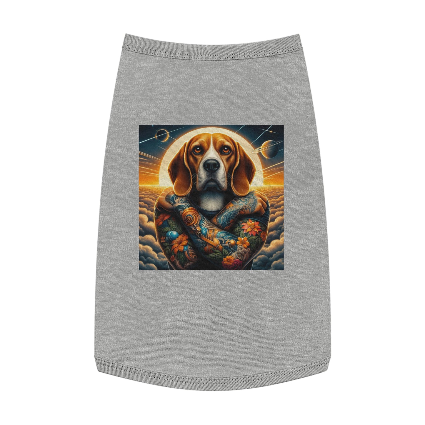 Dog Tank Top Beagle Tattooed Pets Printify L Heather
