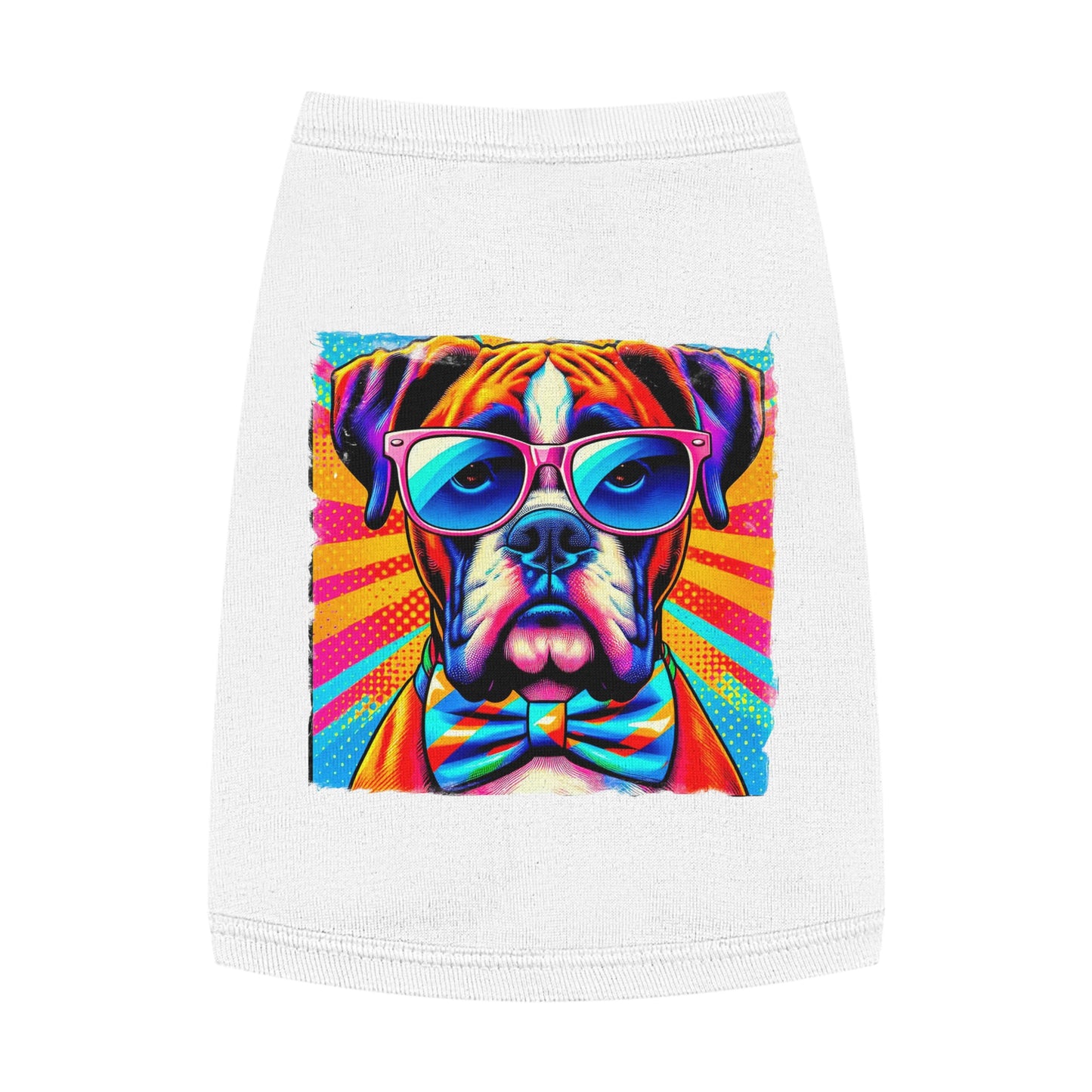 Boxer Dog Wearing A Tie Pet Shirt Pets Printify M White
