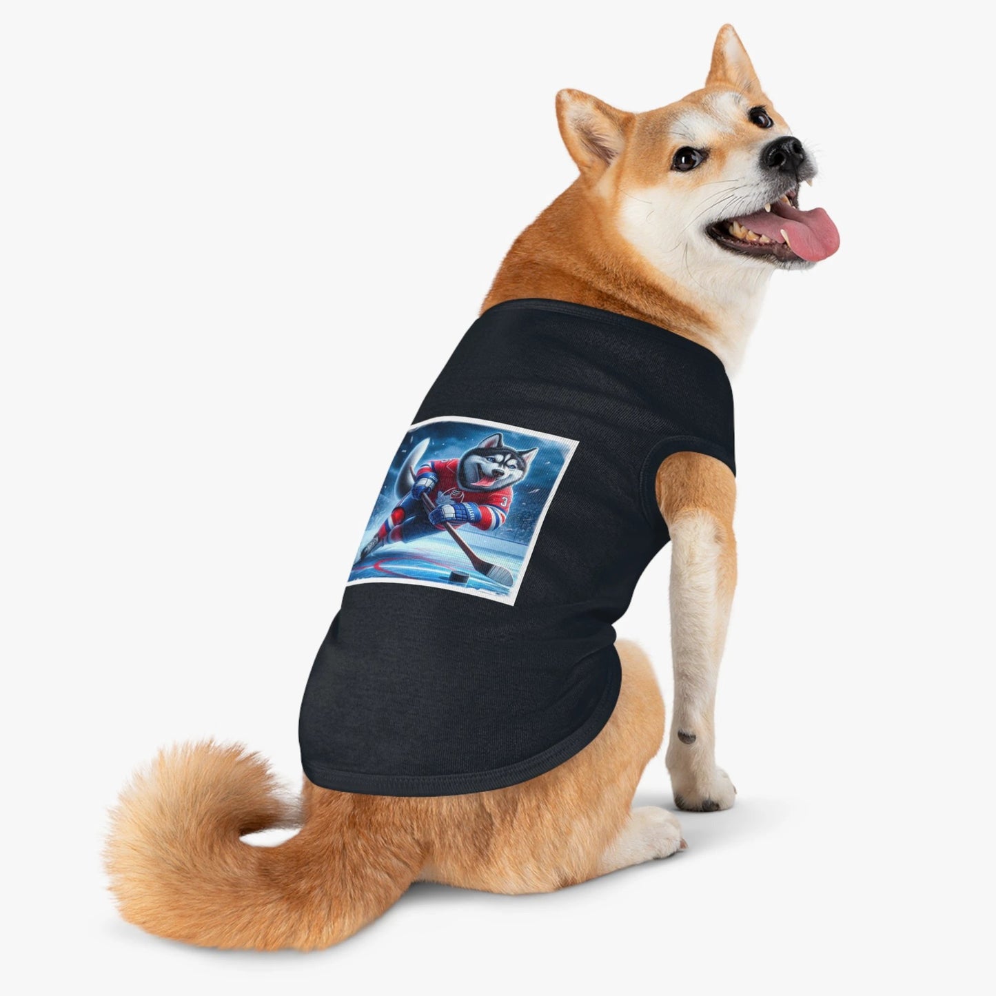 Pet Tank Top Husky hockey by Printify