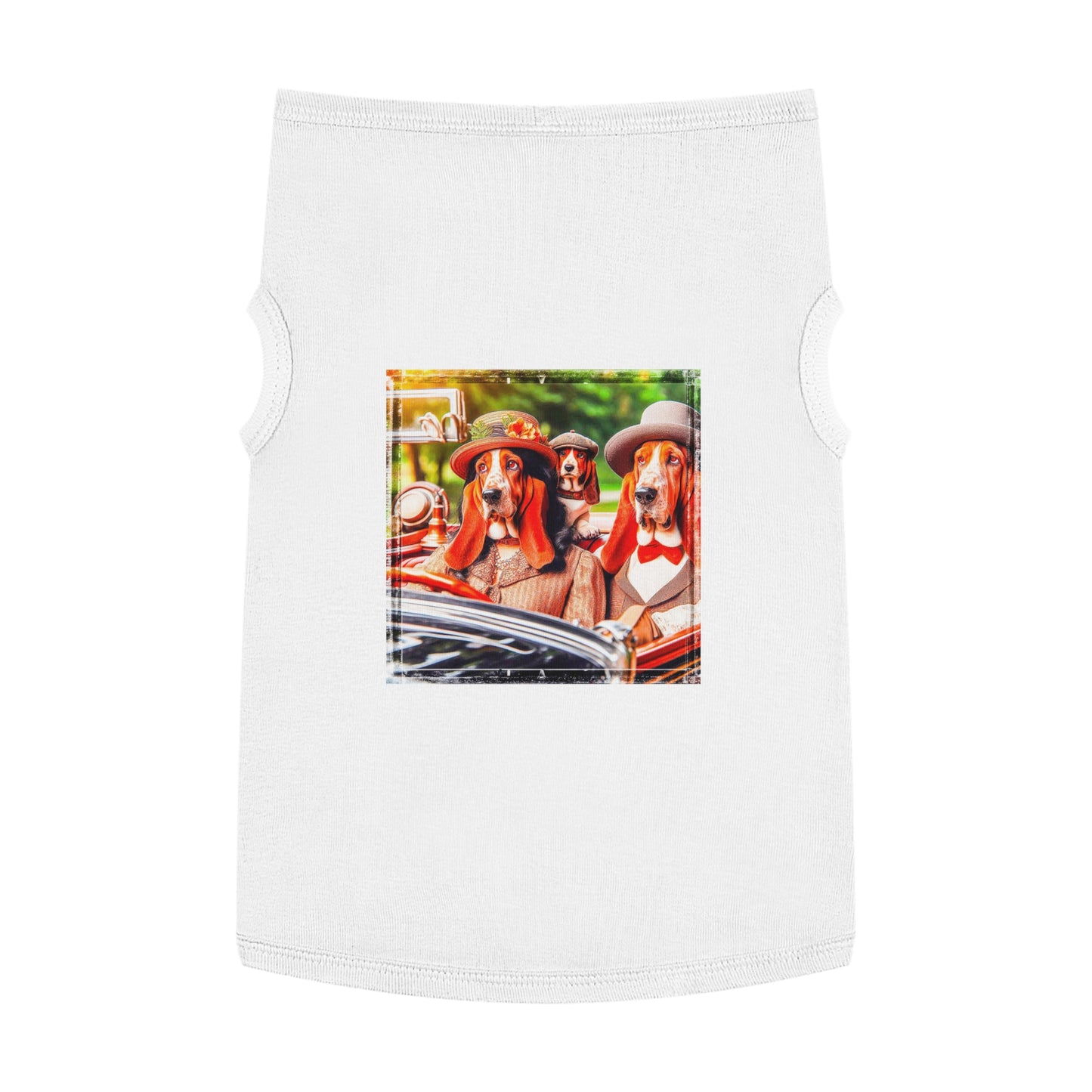 Pet Tank Top Wacky Basset Hound Pets Printify XL White