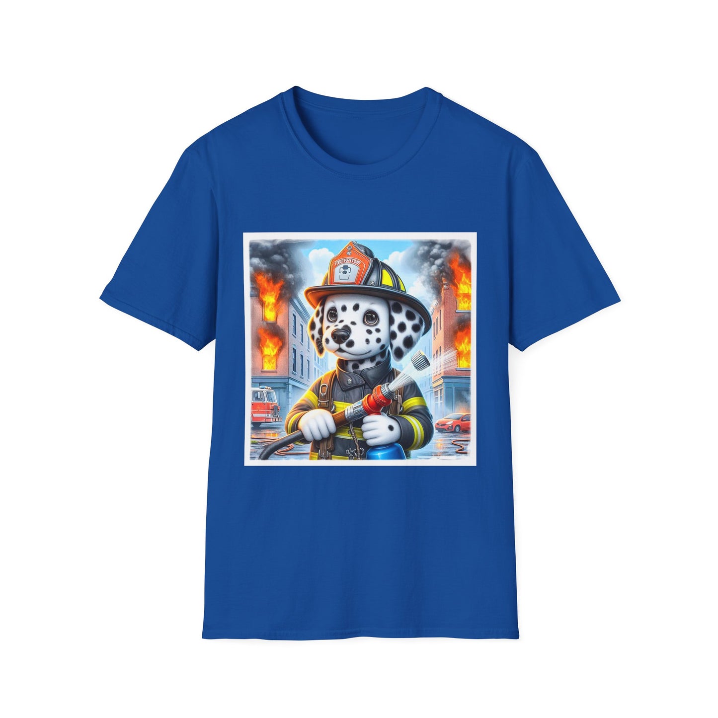 Dalmatian baby fireman t shirt T-Shirt Printify XS Royal