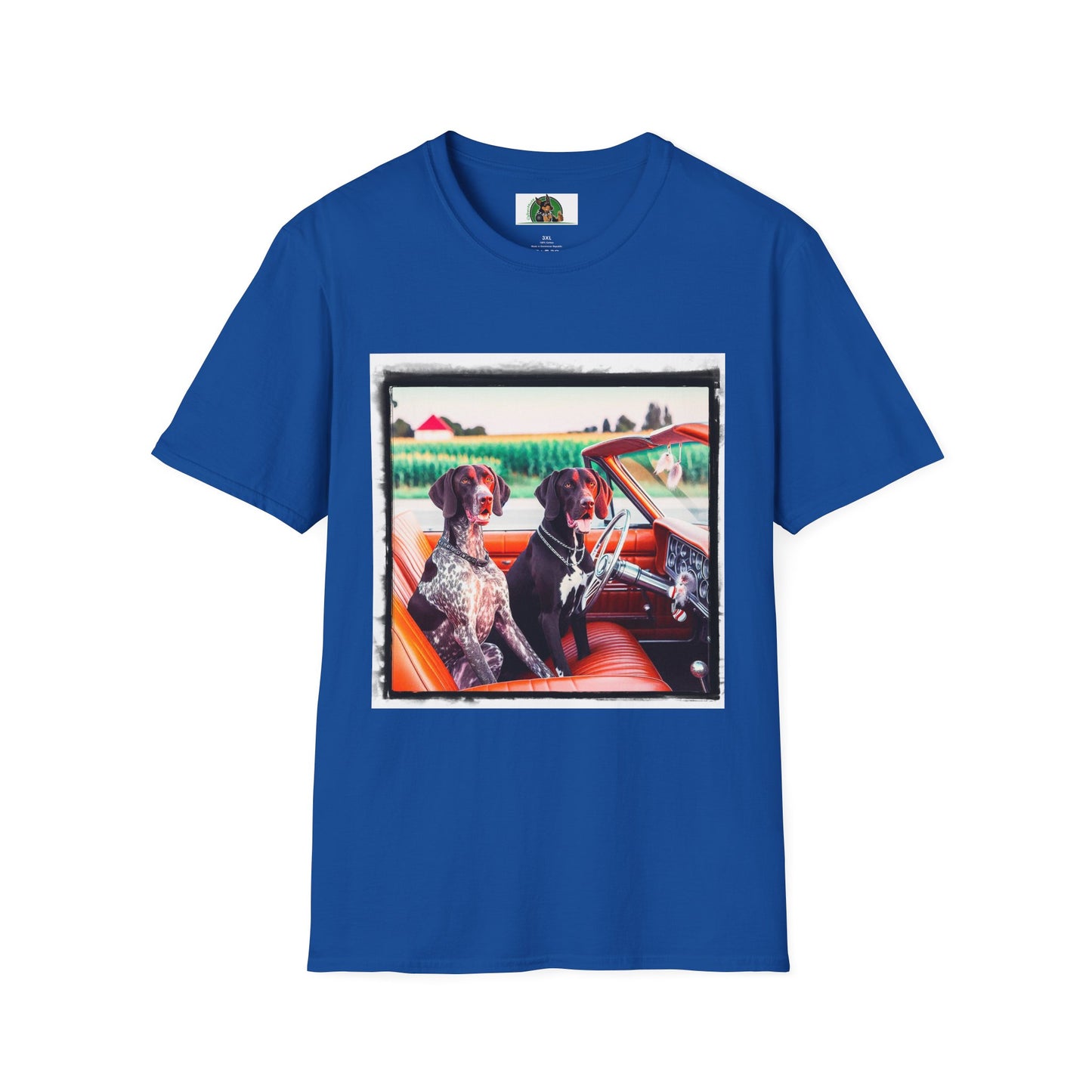 Wacky German Shorthaired Pointer friends driving t shirt T-Shirt Printify XS Royal