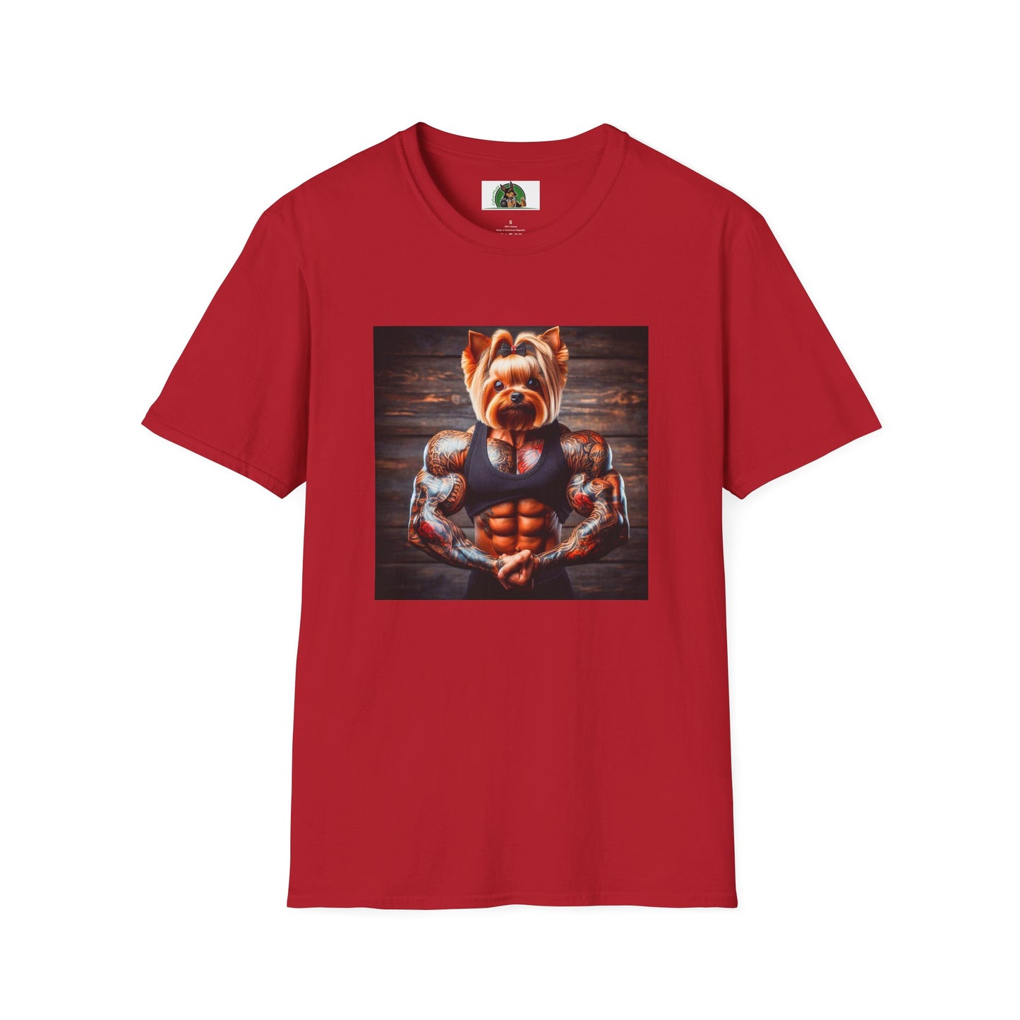Yorkie gym rat shirt T-Shirt Printify S Cherry Red