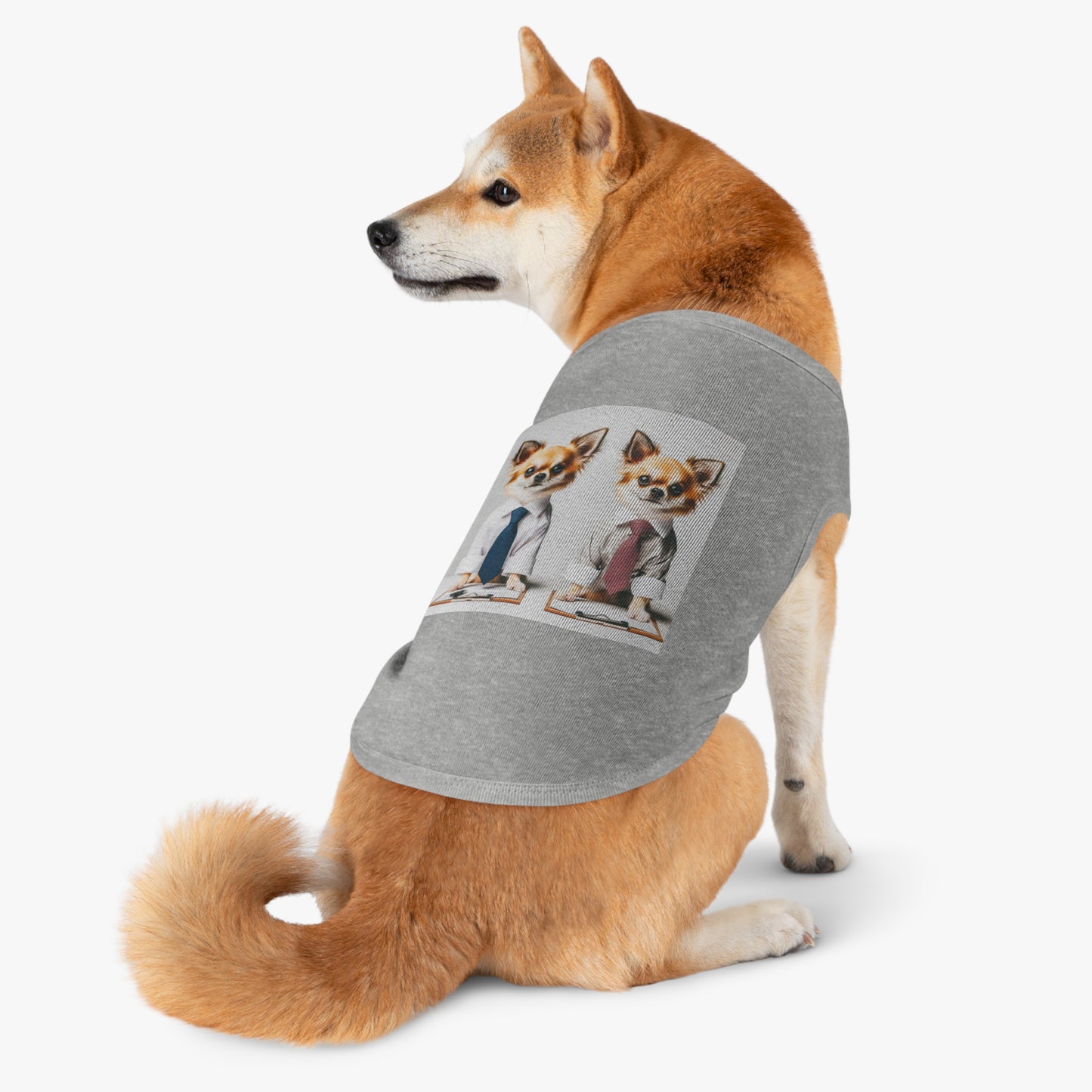 Pet Tank Top Chihuahua interviewing t shirt Pets Printify