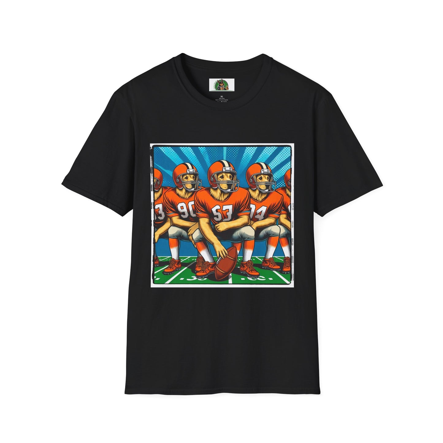 Golden Retriever football sports team shirt T-Shirt Printify XS Black