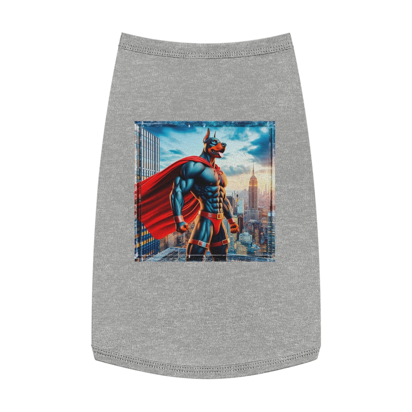 Pet Tank Top Doberman muscleman hero t shirt Pets Printify L Heather