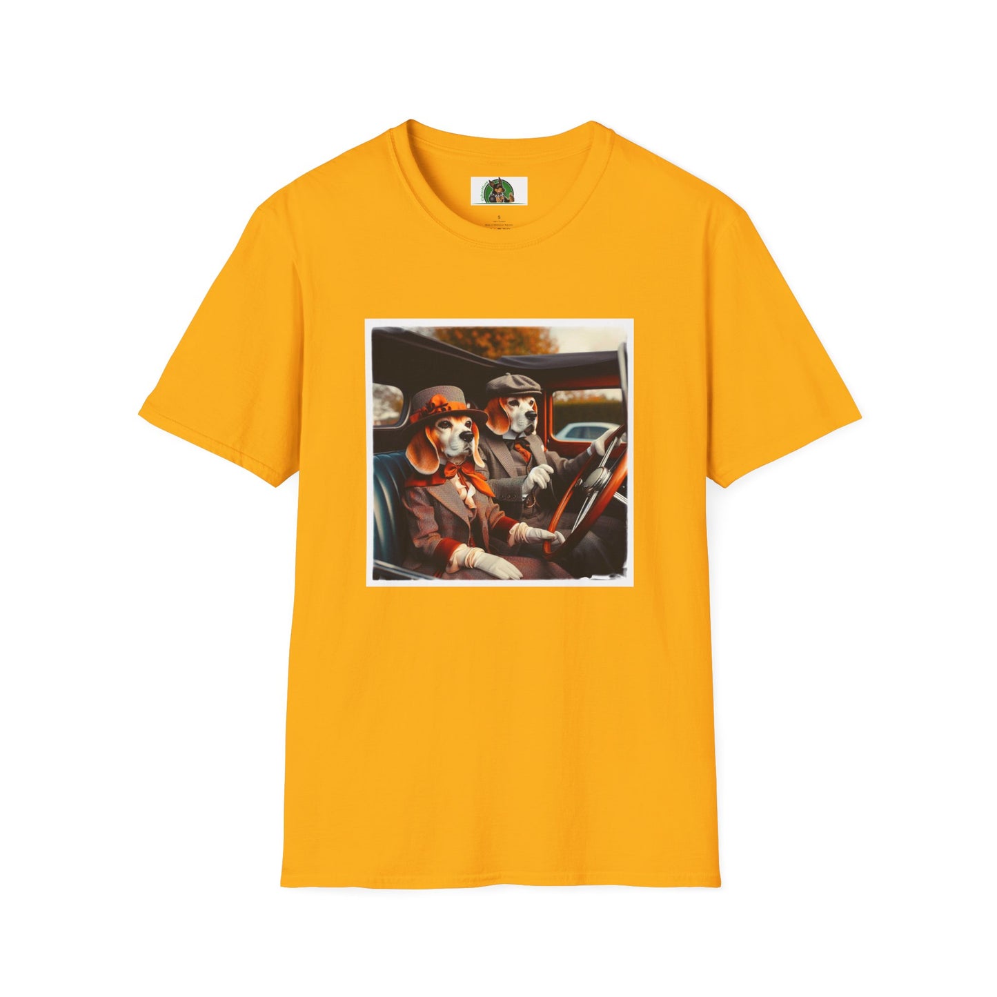 Wacky Beagle Old Time Couple T-Shirt Printify S Gold