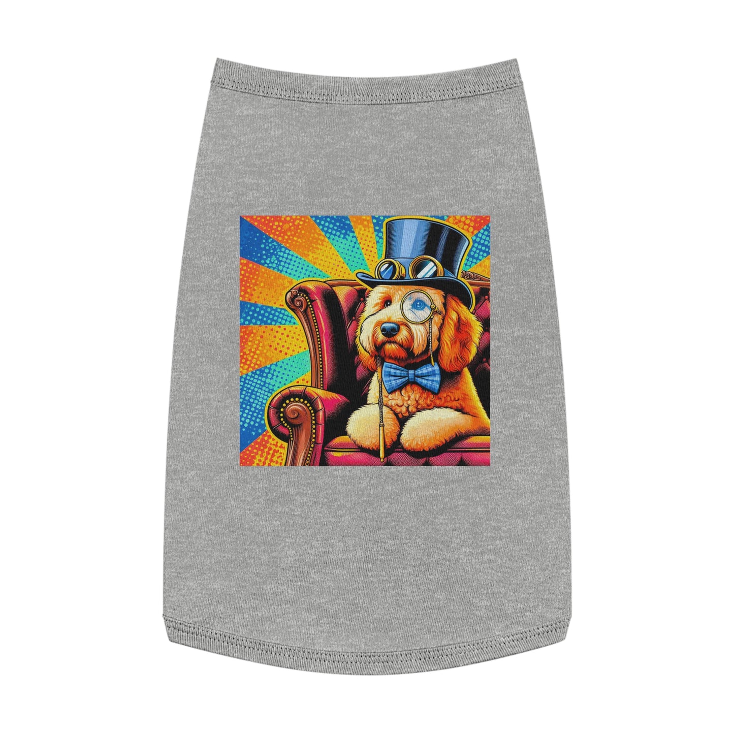 Pet Tank Golden Doodle colorful steampunk shirt Pets Printify L Heather