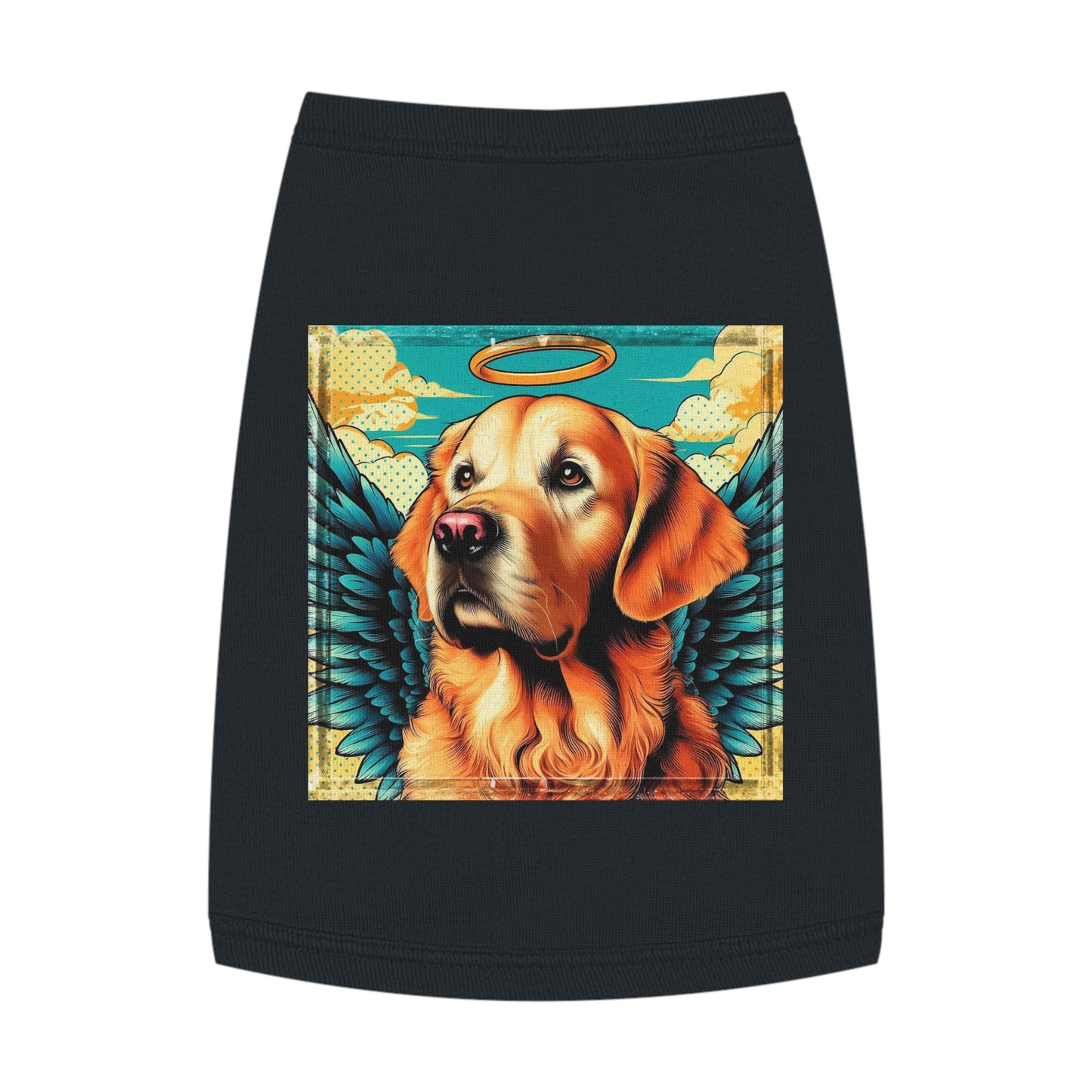 Golden Retriever heavenly angel tank top Pets Printify M Black
