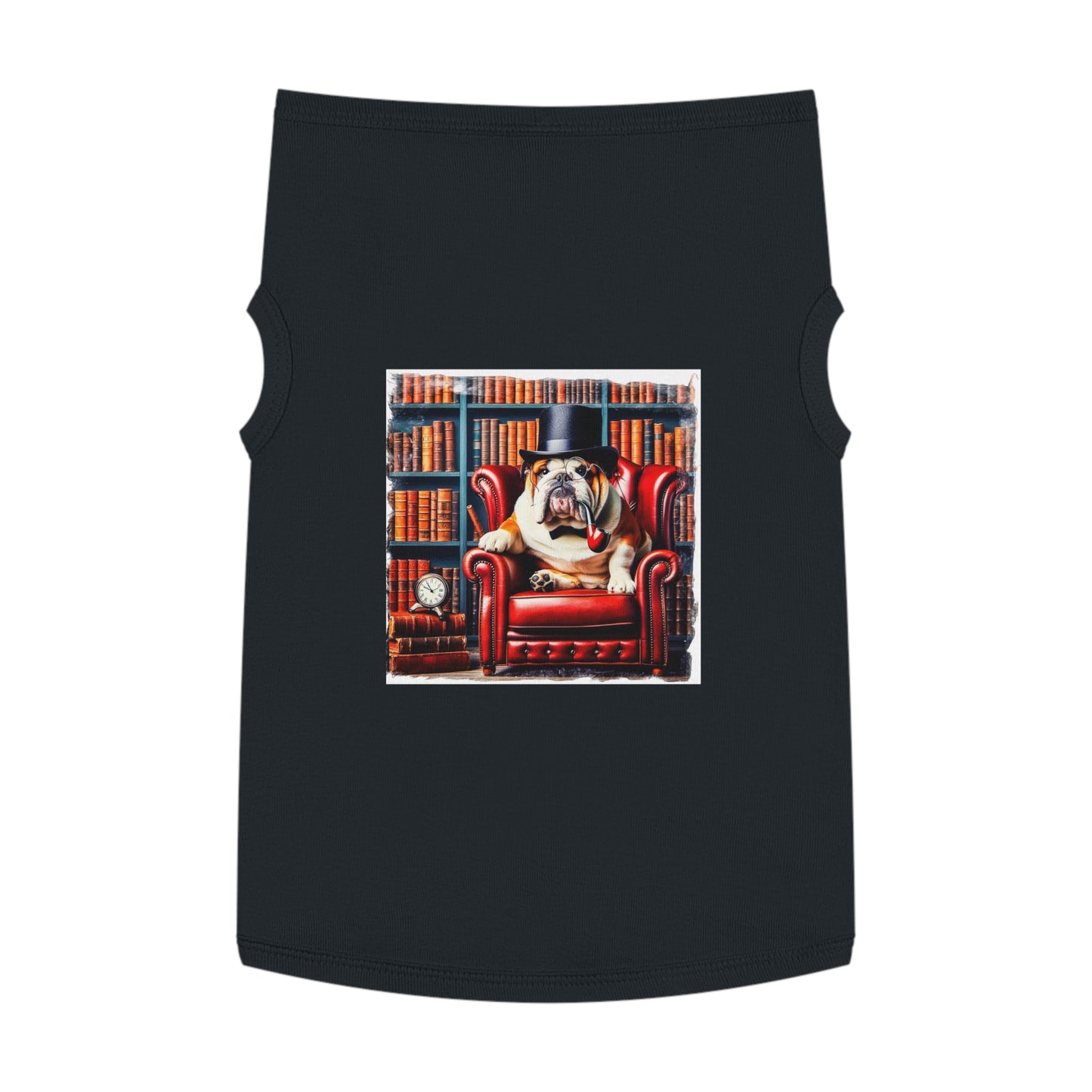 Pet Tank Top Bulldog pipe smoking t shirt Pets Printify