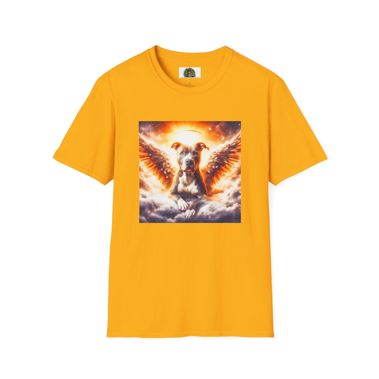 Pit Bull Angel shirt T-Shirt Printify S Gold