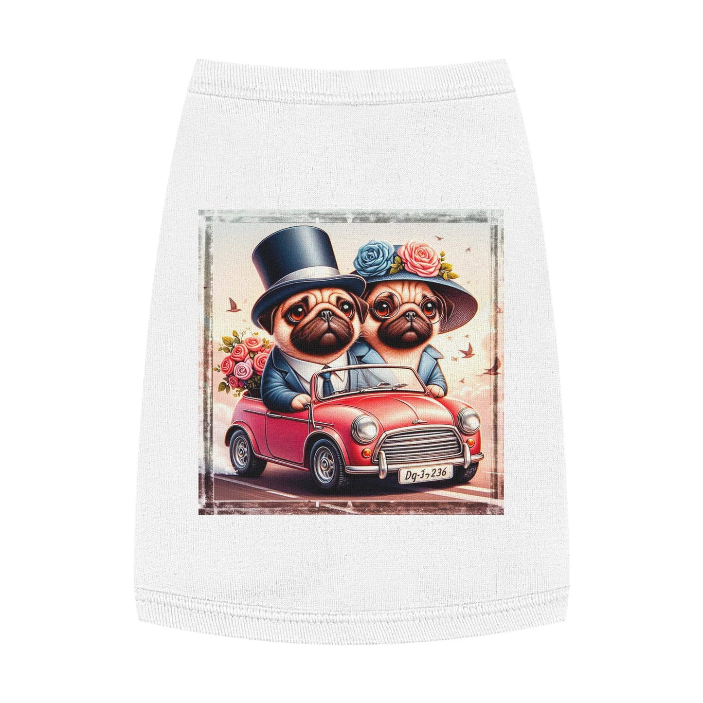 Wacky Pet Tank Top Pug young teen couple Pets Printify M White