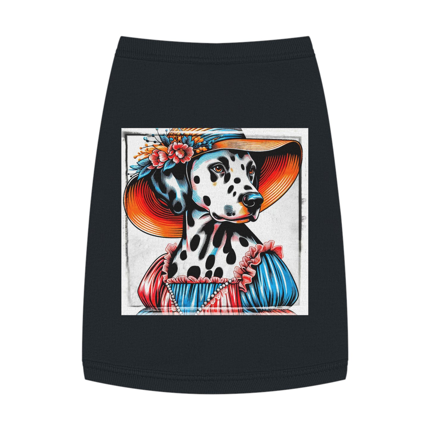 Pet Tank Top Dalmatian dress up t shirt Pets Printify M Black