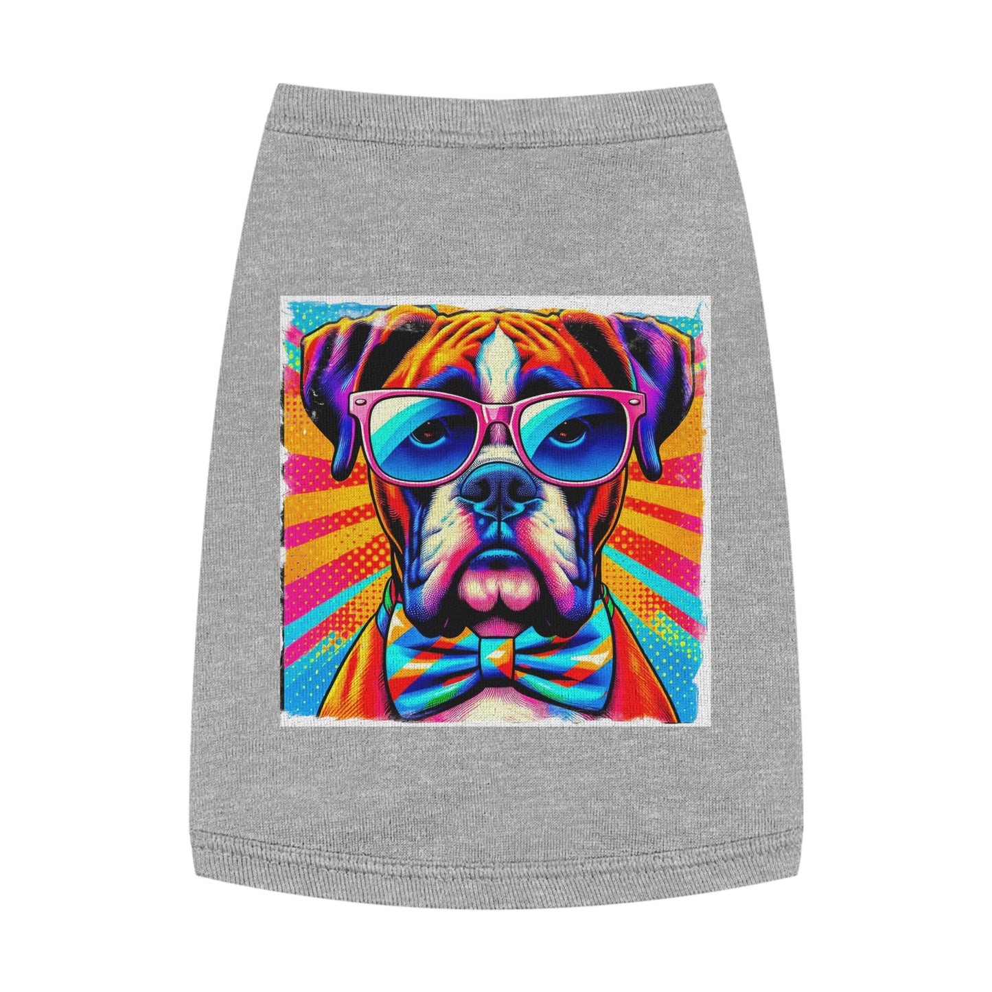 Boxer Dog Wearing A Tie Pet Shirt Pets Printify M Heather