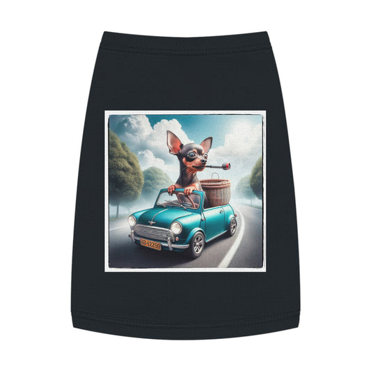 - Min Pin Tank Tops driving and smoking Pets Printify M Black