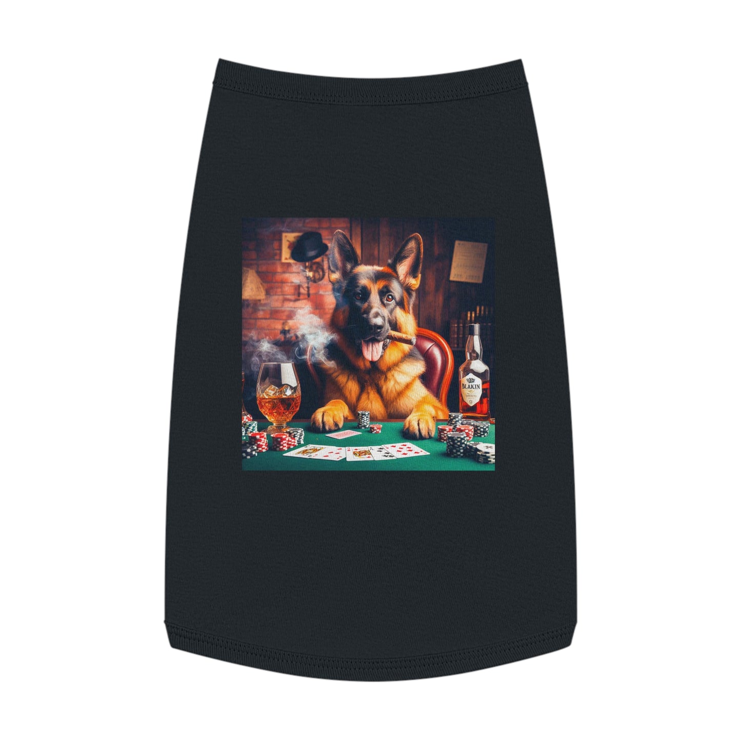 German Shepherd gambling shirt Pets Printify L Black