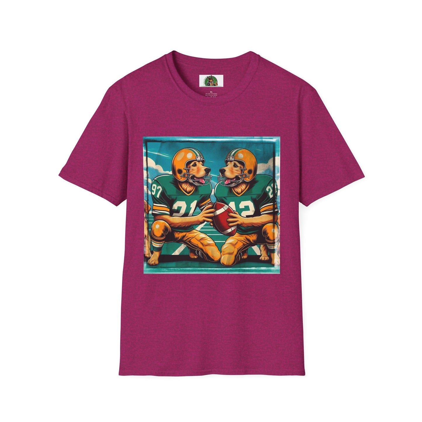 Golden Retriever football friends shirt T-Shirt Printify S Antique Heliconia