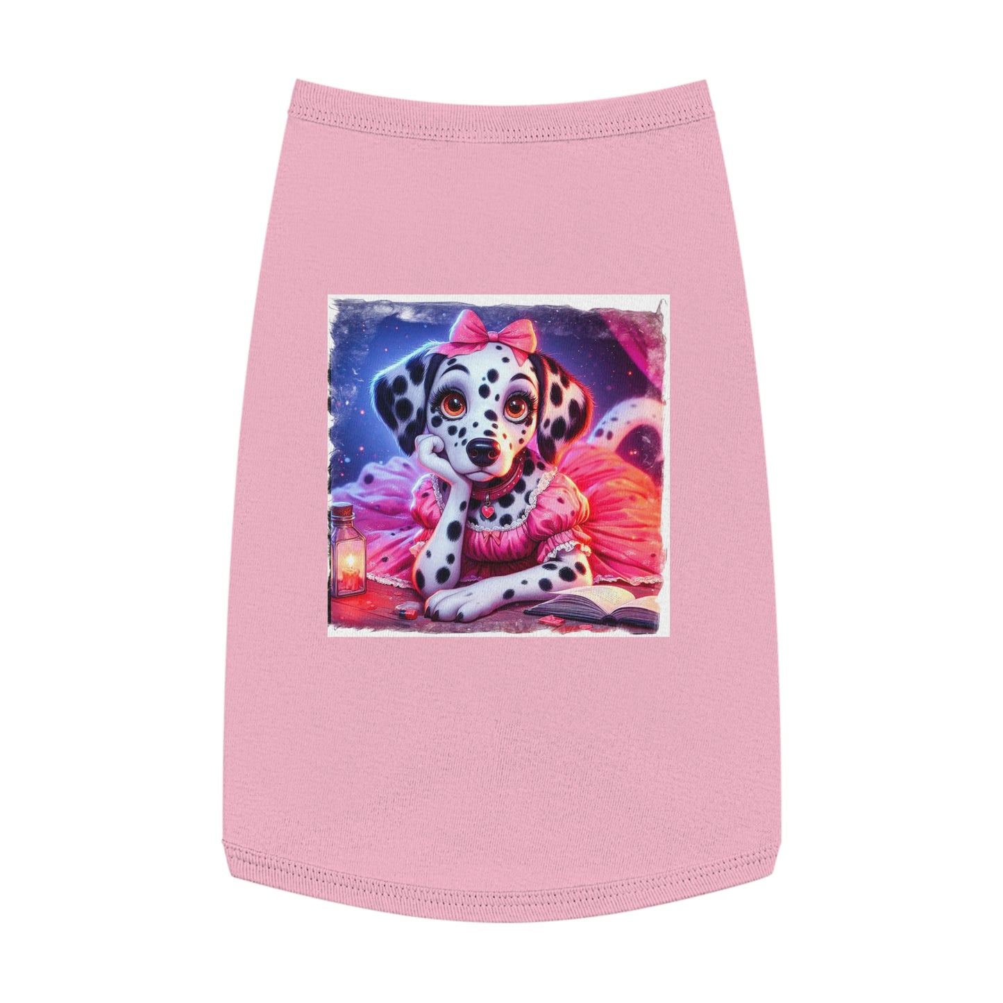 Pet Tank Top Dalmatian pretty in pink t shirt Pets Printify L Pink