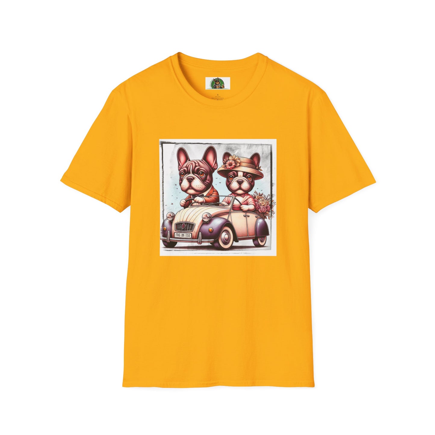 Wacky French Bulldog T-Shirt Printify S Gold