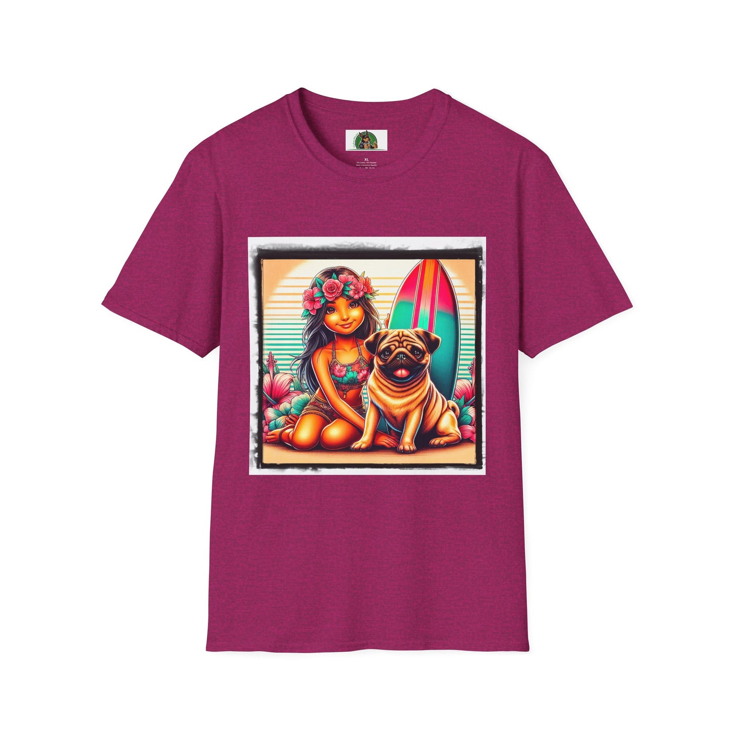 Pugs T-Shirt Printify S Antique Heliconia