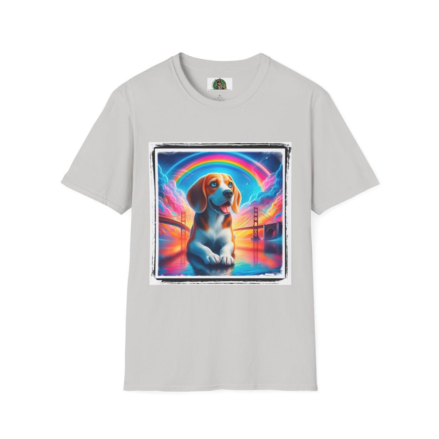 Beagle Rainbow Bridge T-Shirt Printify S Ice Grey