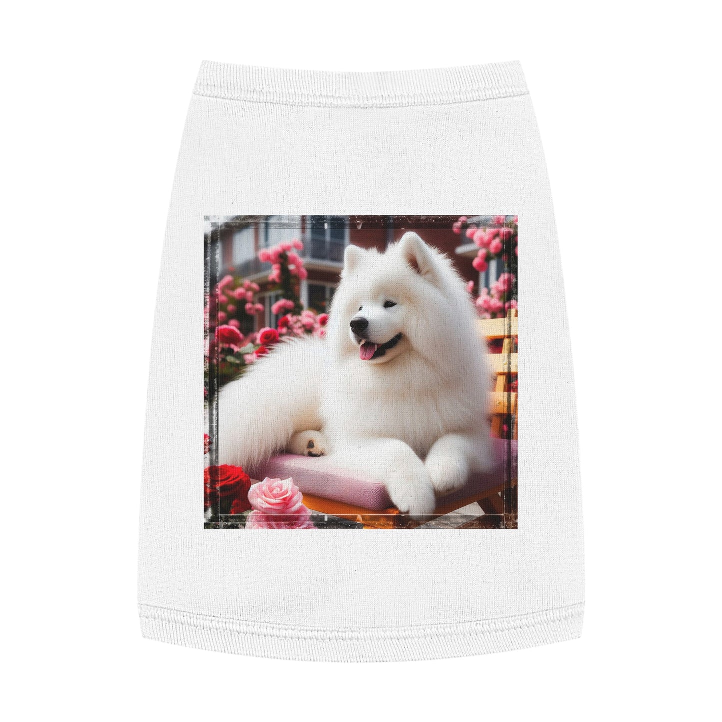 Pet Tank Top Husky fluffy girl Pets Printify M White