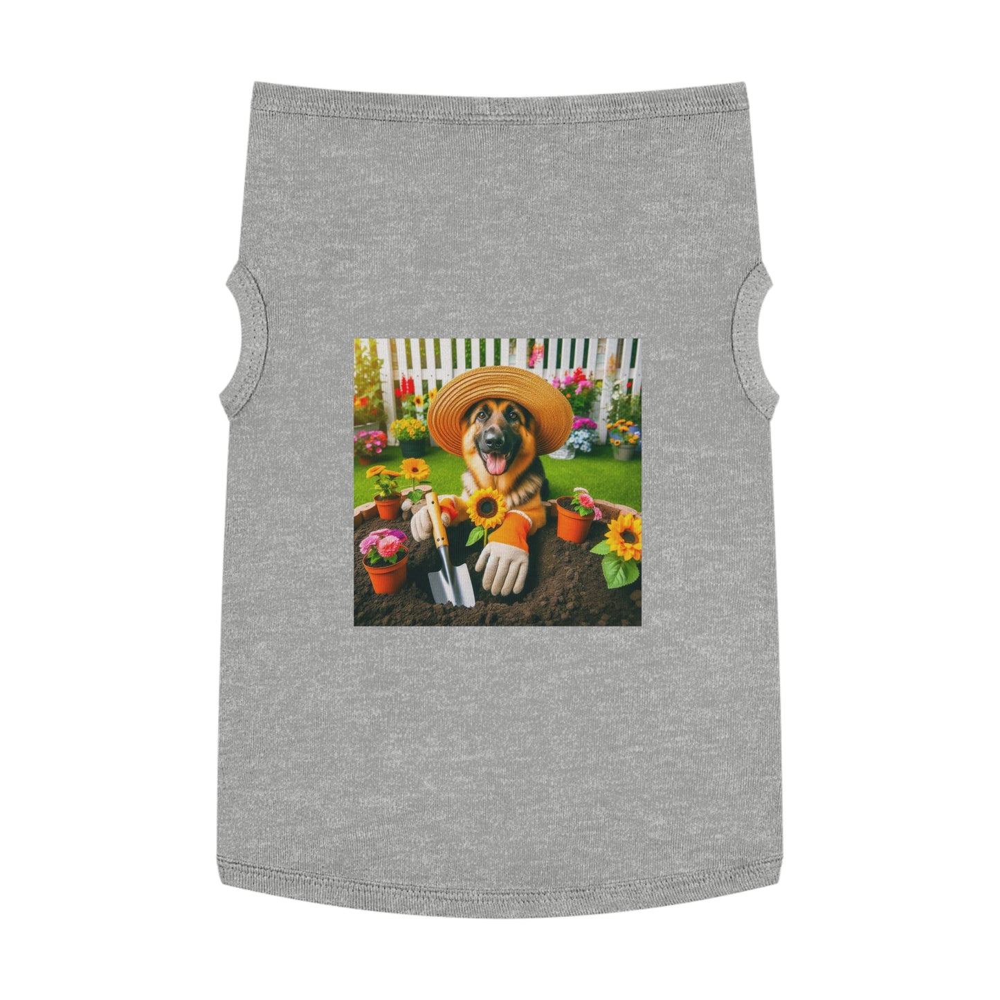 German Shepherd happy Gardner shirt Pets Printify XL Heather