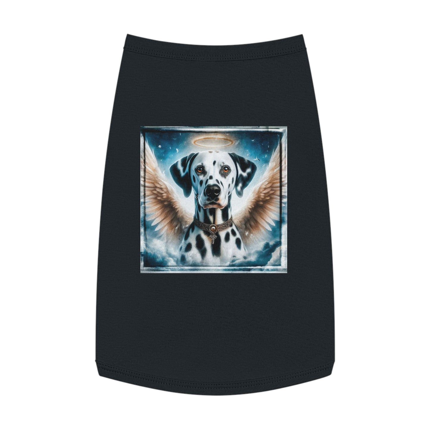 Pet Tank Top Dalmatian white angel t shirt Pets Printify
