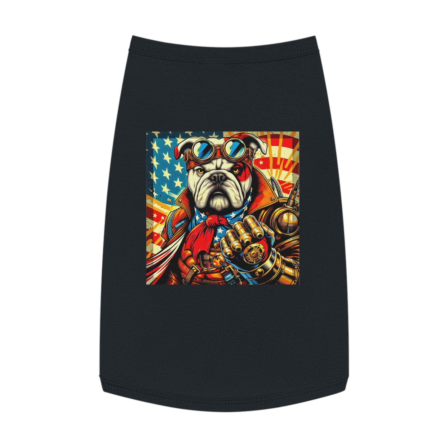 Pet Tank Top Bulldog stream punk t shirt Pets Printify