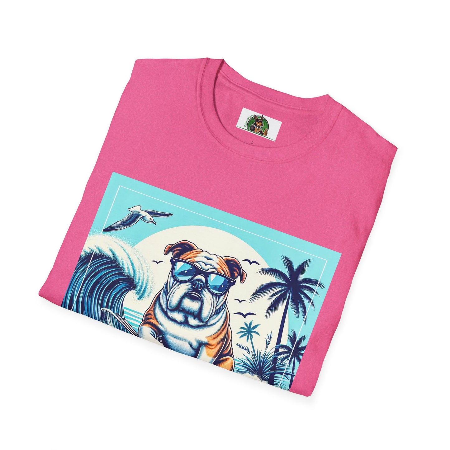 Bulldog blue waves t shirt