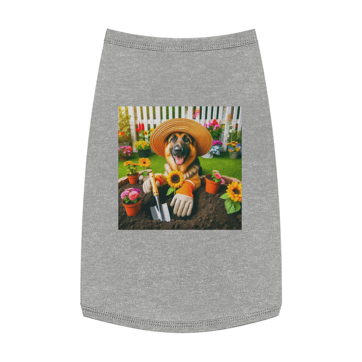German Shepherd happy Gardner shirt Pets Printify L Heather