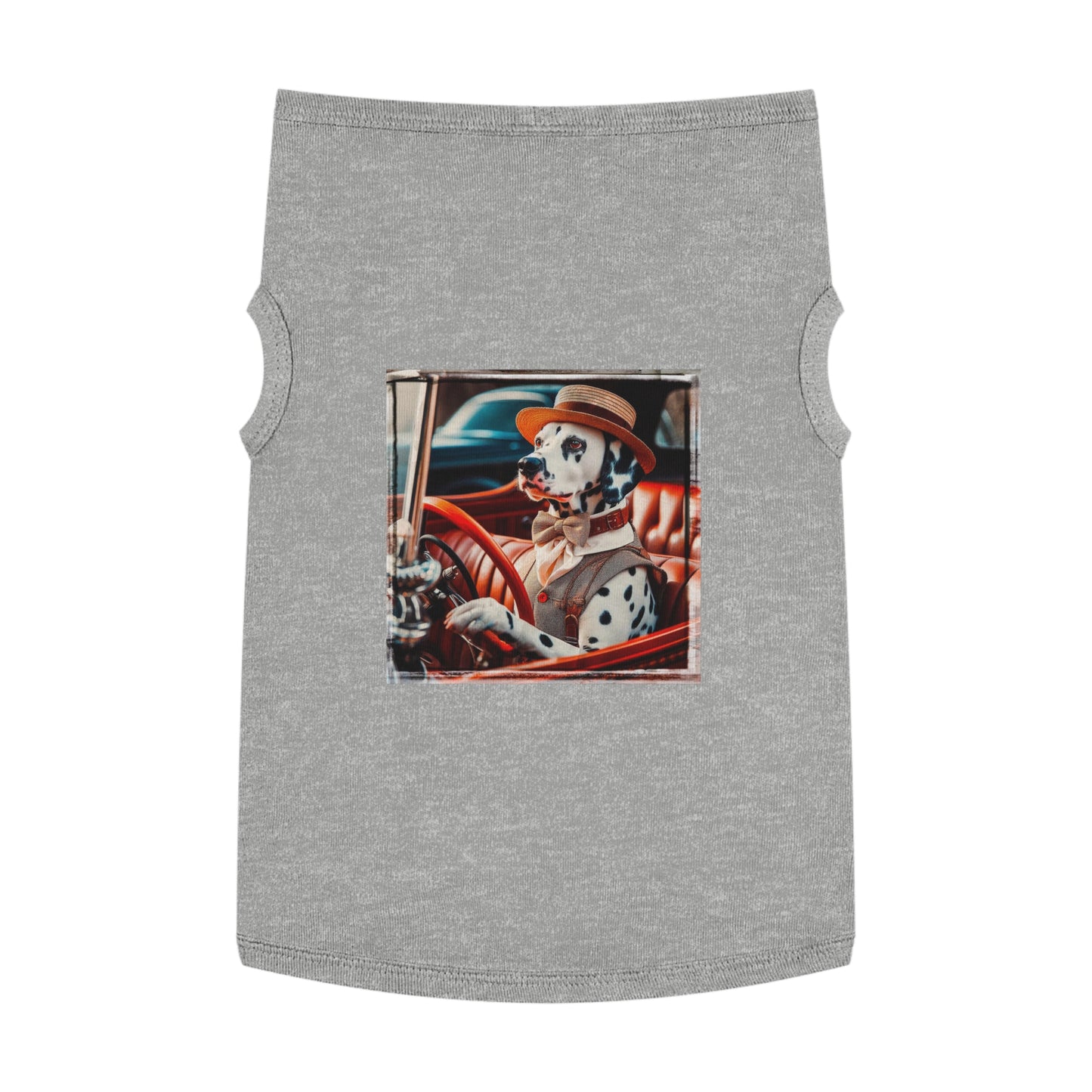 Pet Tank Top Dalmatian old time driving t shirt Pets Printify XL Heather