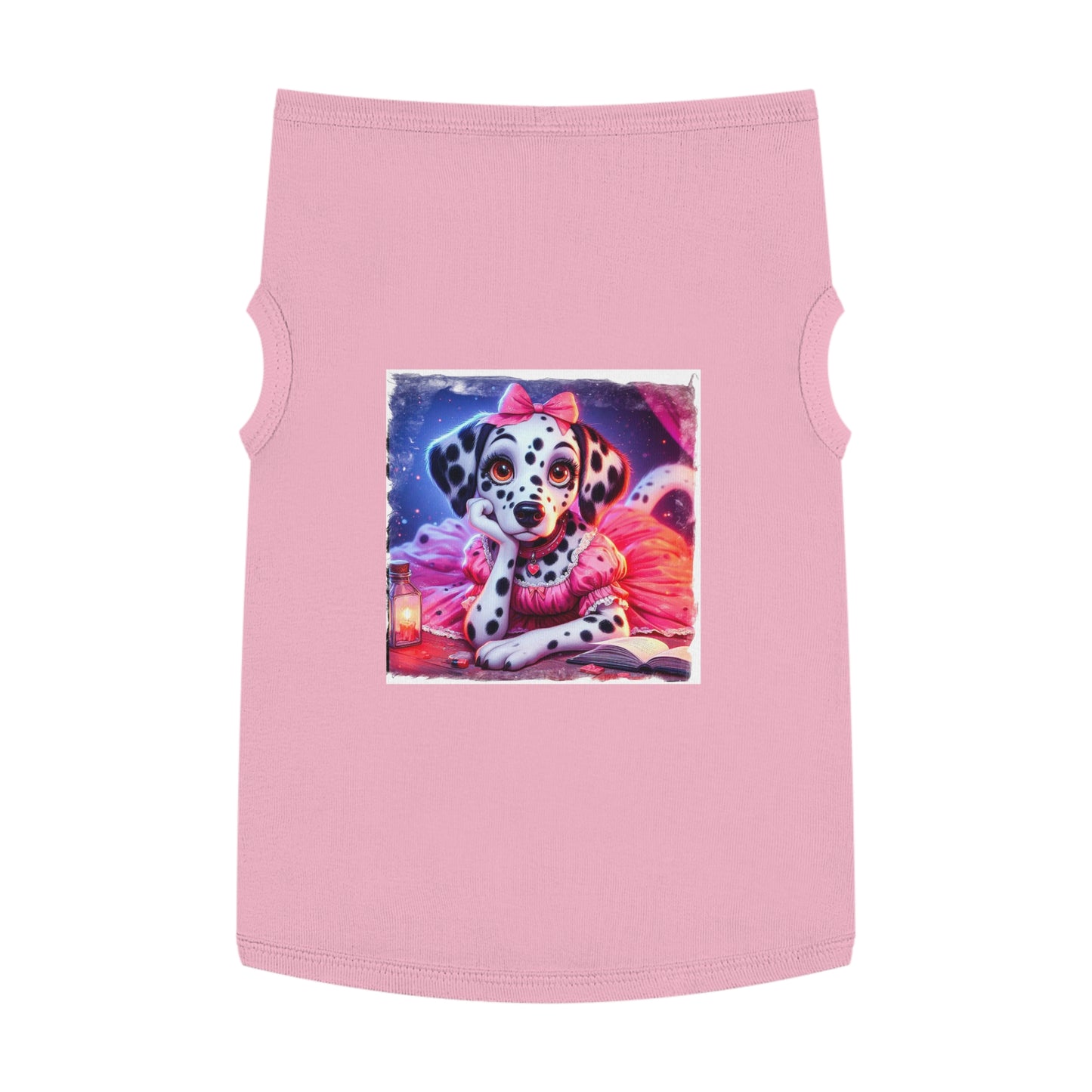 Pet Tank Top Dalmatian pretty in pink t shirt Pets Printify XL Pink