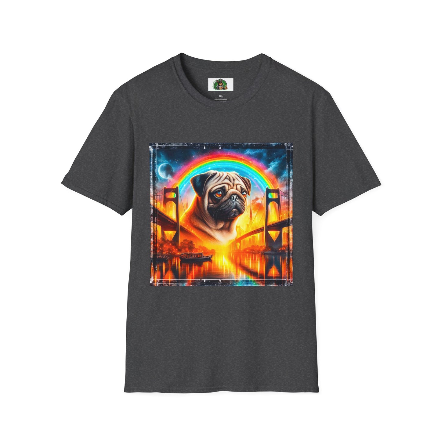 Pugs T-Shirt Printify XS Dark Heather