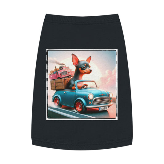 - Min Pin Tank Tops puppy driving Pets Printify M Black