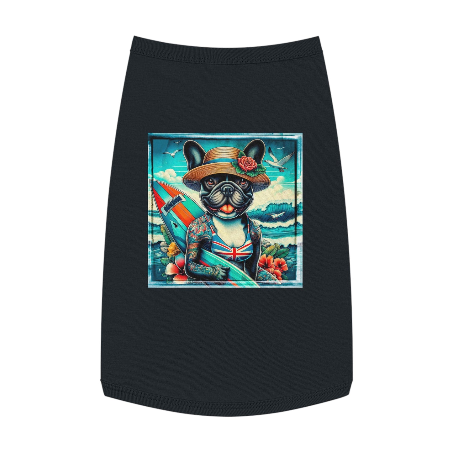 Pet Tank Top French Bulldog beach beauty t shirt Pets Printify