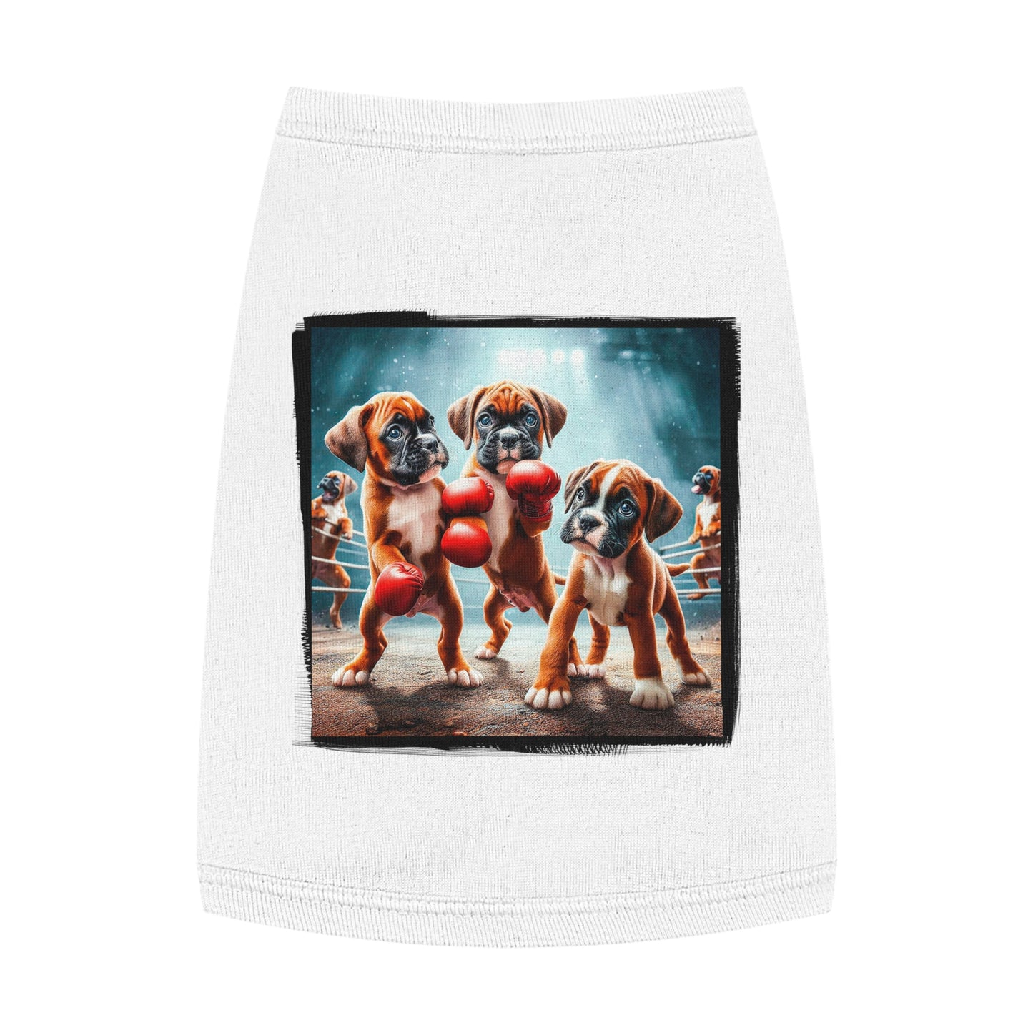 Pet Tank Top Boxer Puppies Pets Printify M White