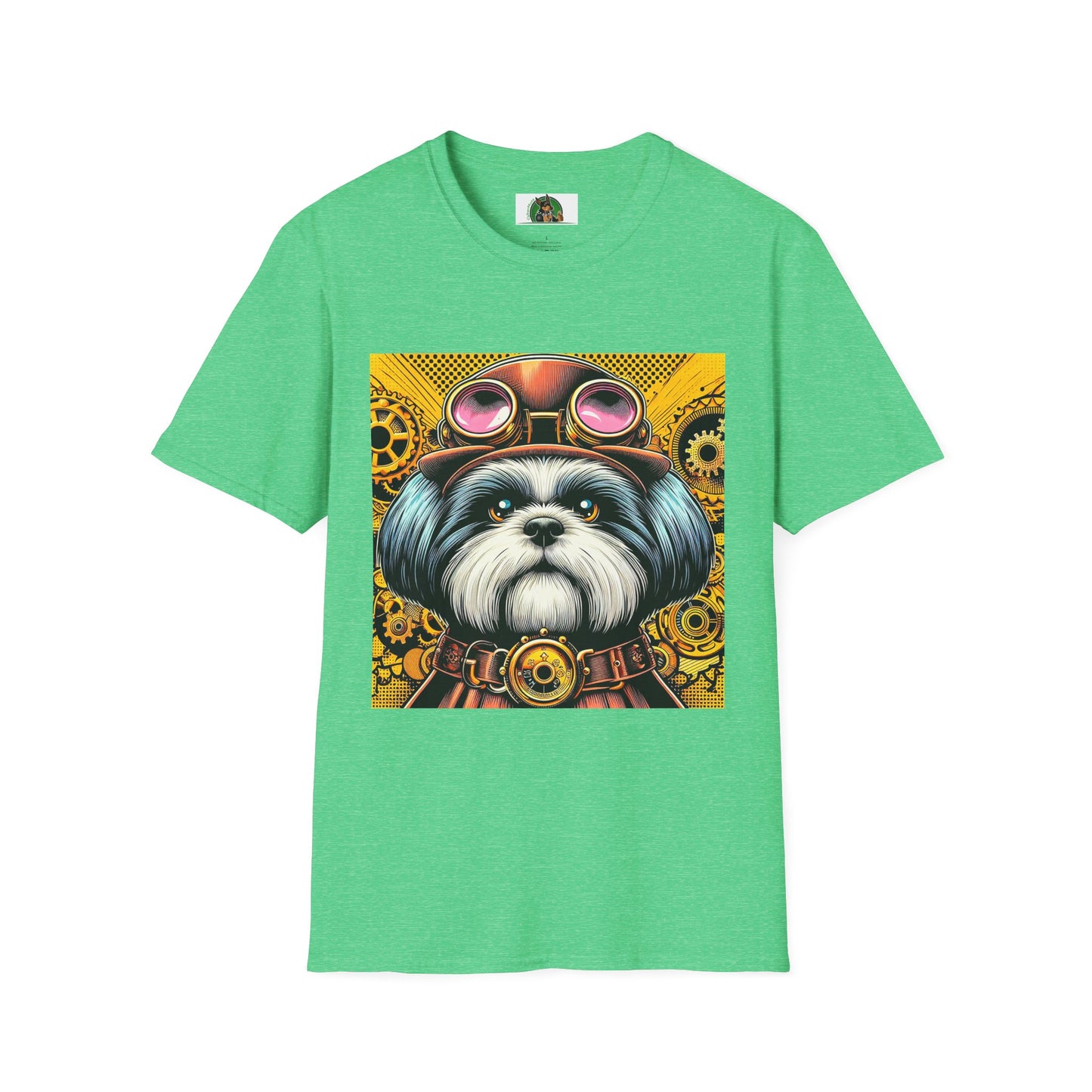Shih Tzu steam punk T-Shirt Printify S Heather Irish Green