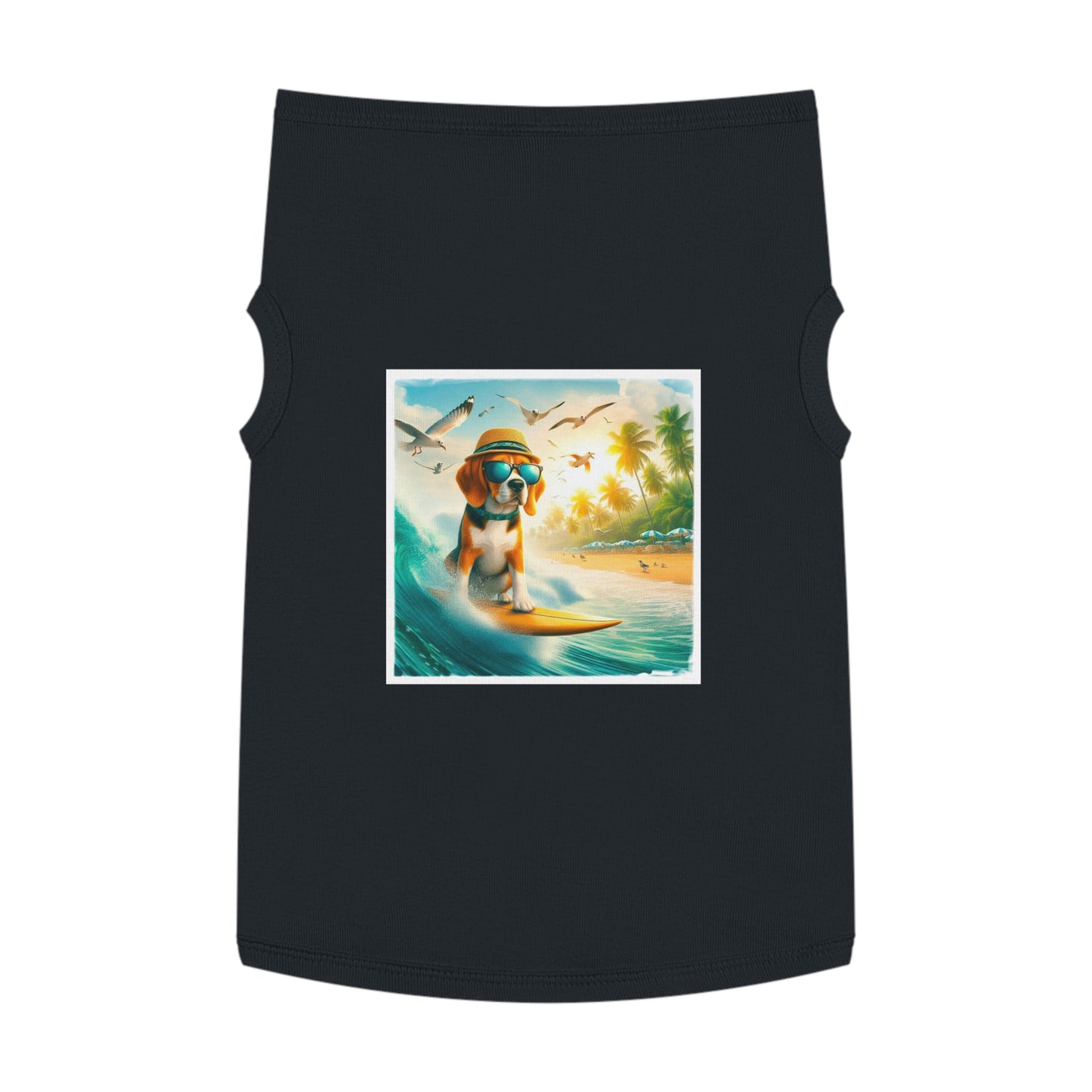 Pet Tank Top Beagle Surfer Pets Printify