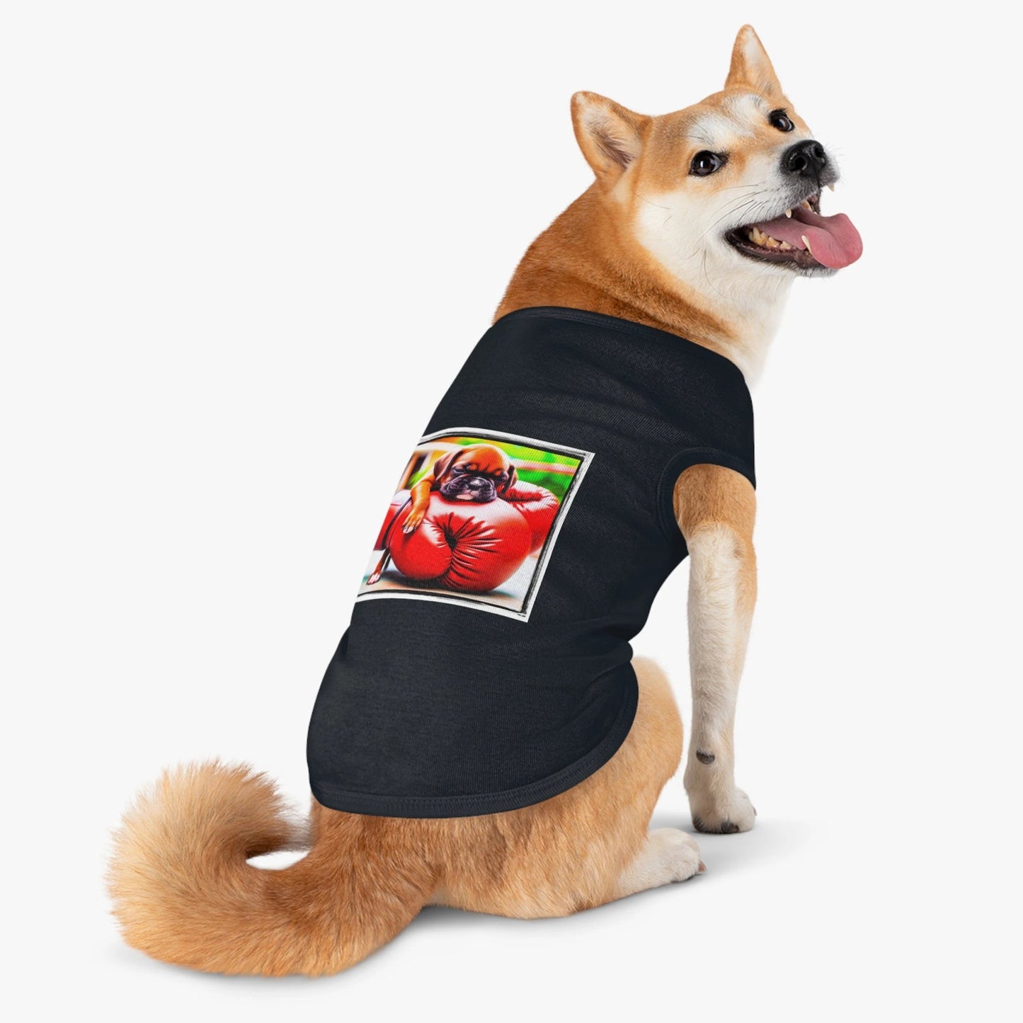 Pet Tank Top Boxer Puppy On Boxing Gloves Pets Printify
