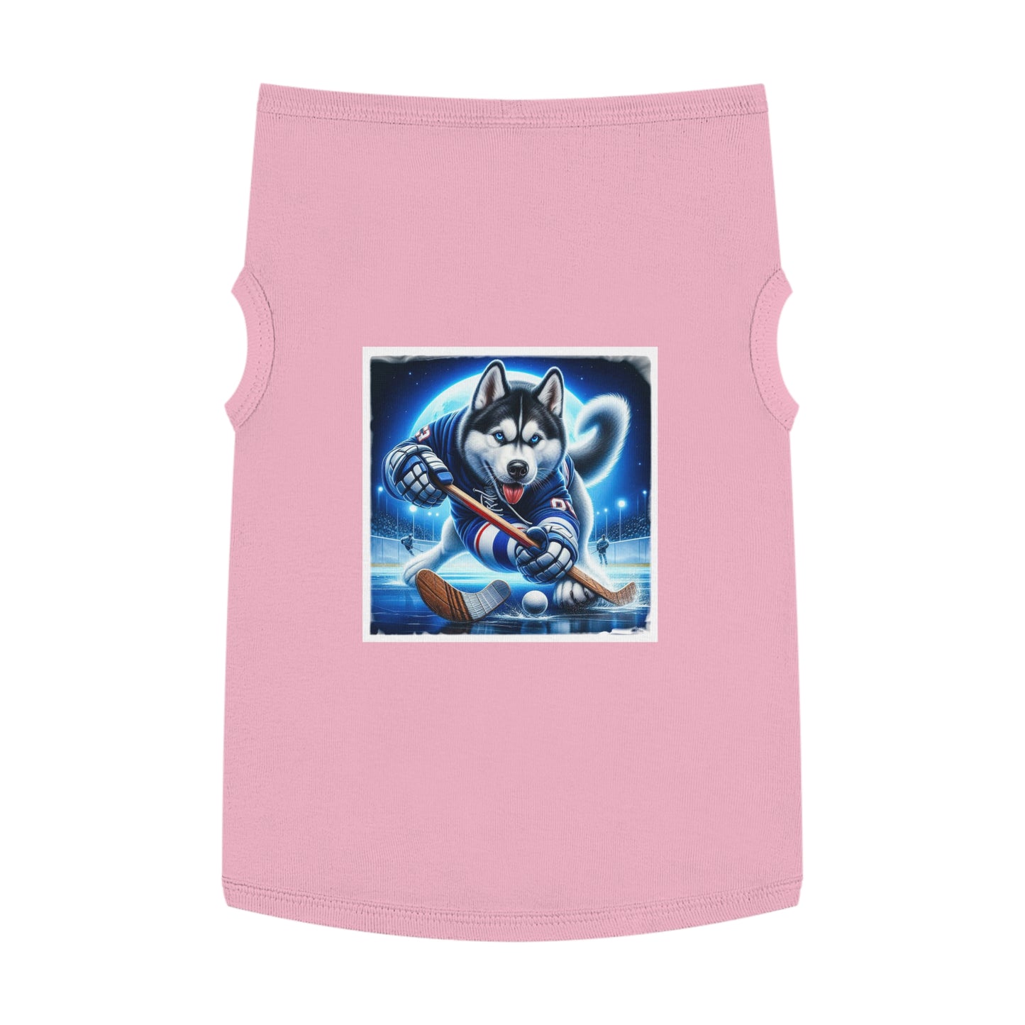 Pet Tank Top Husky hockey player Pets Printify XL Pink