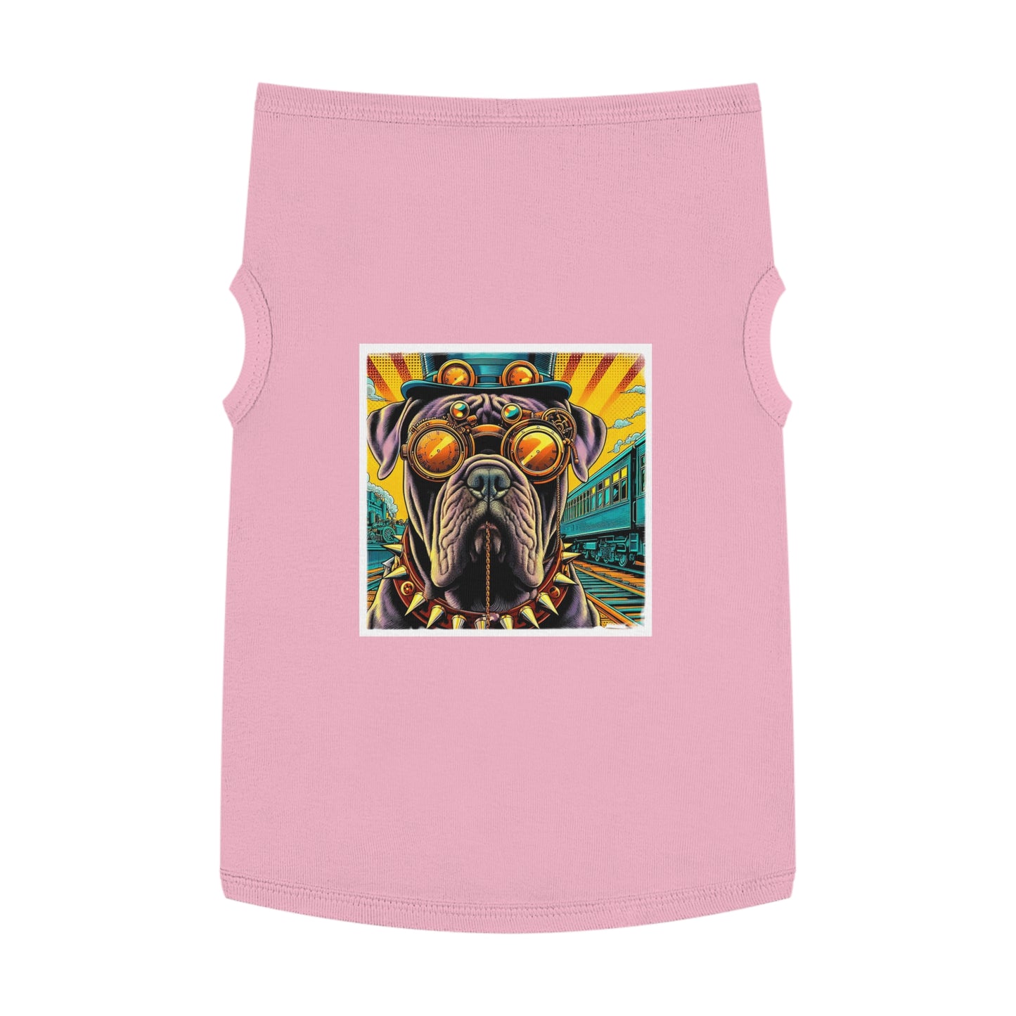 Pet Tank Top Cane Corso Spiked Collar Steampunk Dog Pets Printify XL Pink