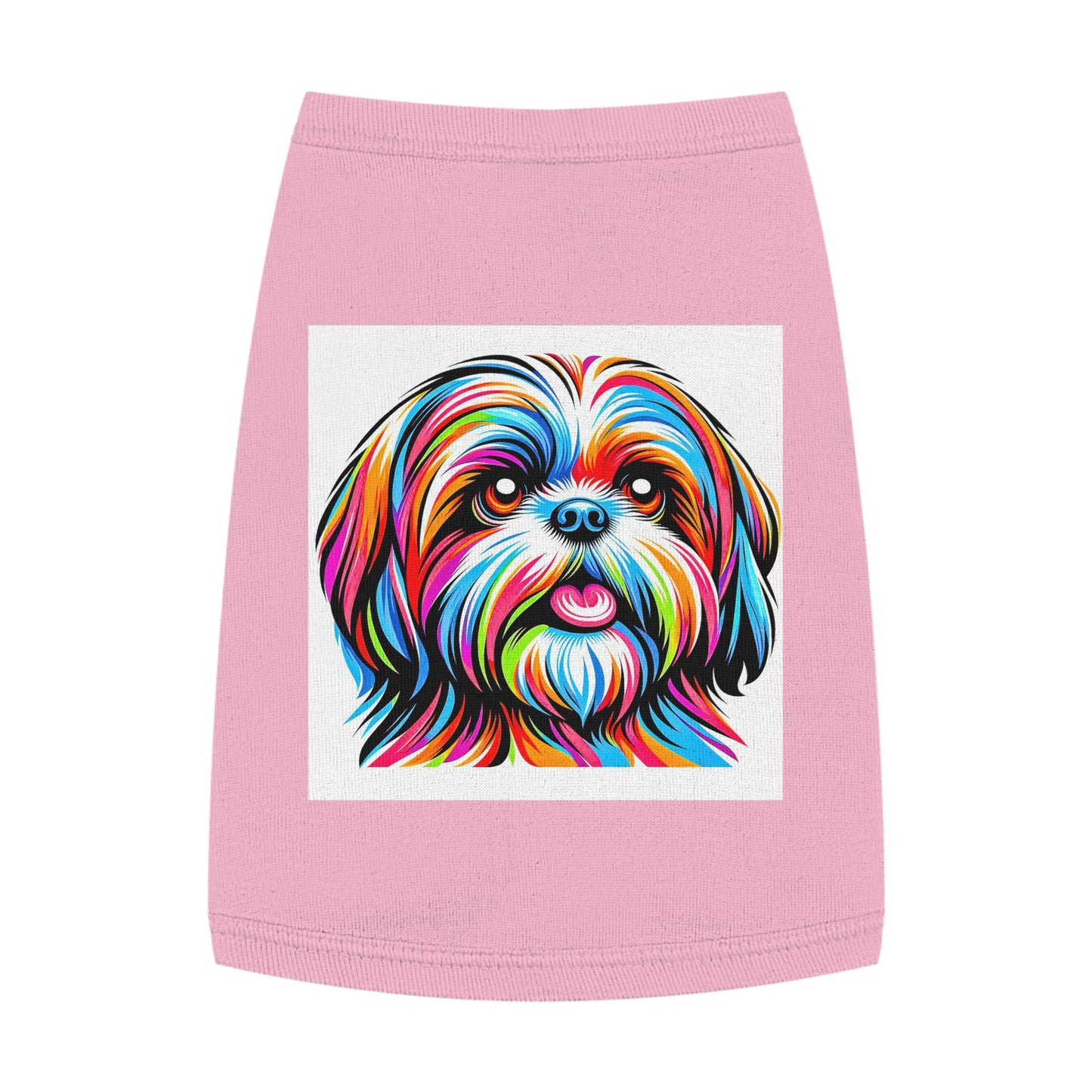 Pet Tank Top Shih Tzu pretty painting Pets Printify M Pink