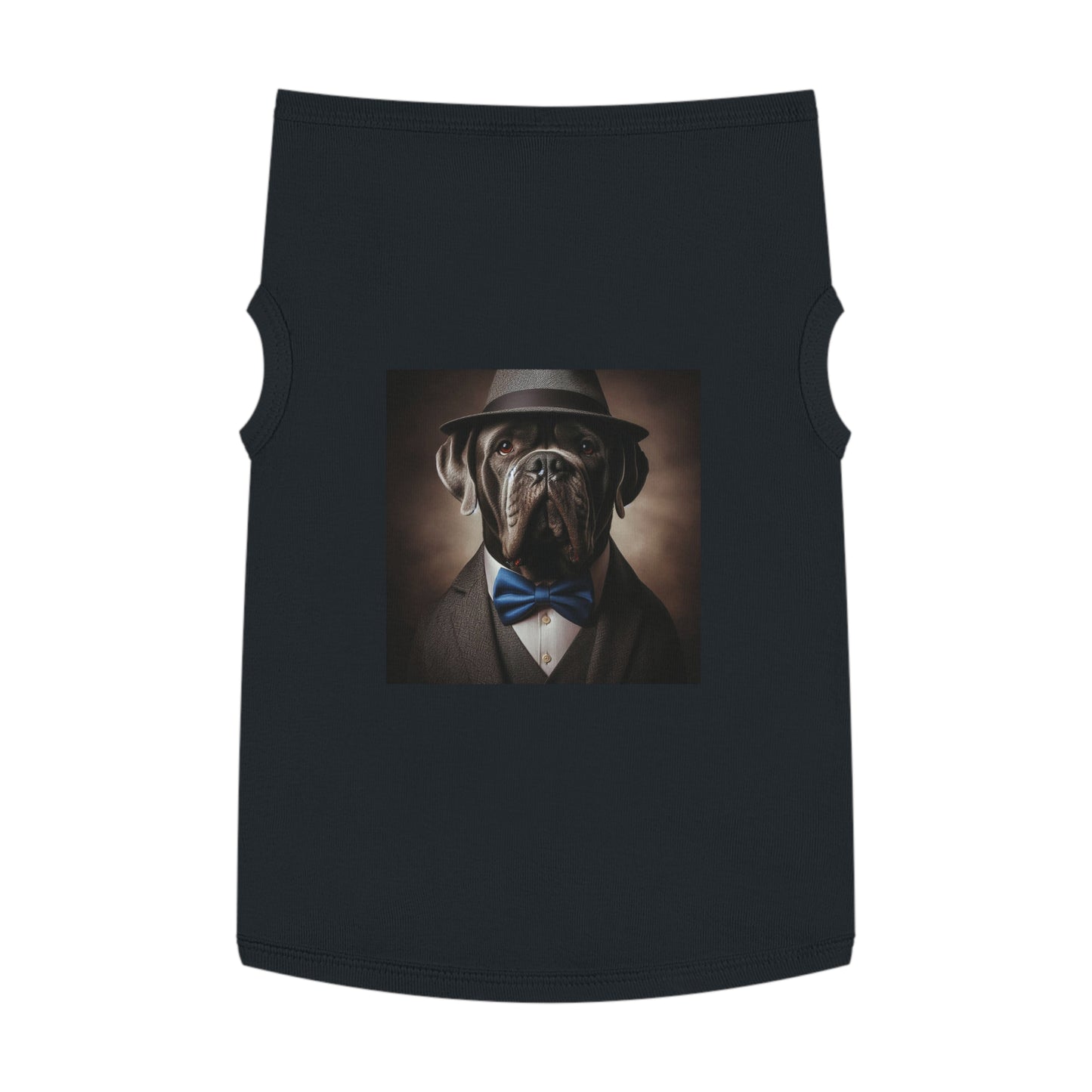 Pet Tank Top Cane Corso Suit And Fedora Hat Pets Printify XL Black